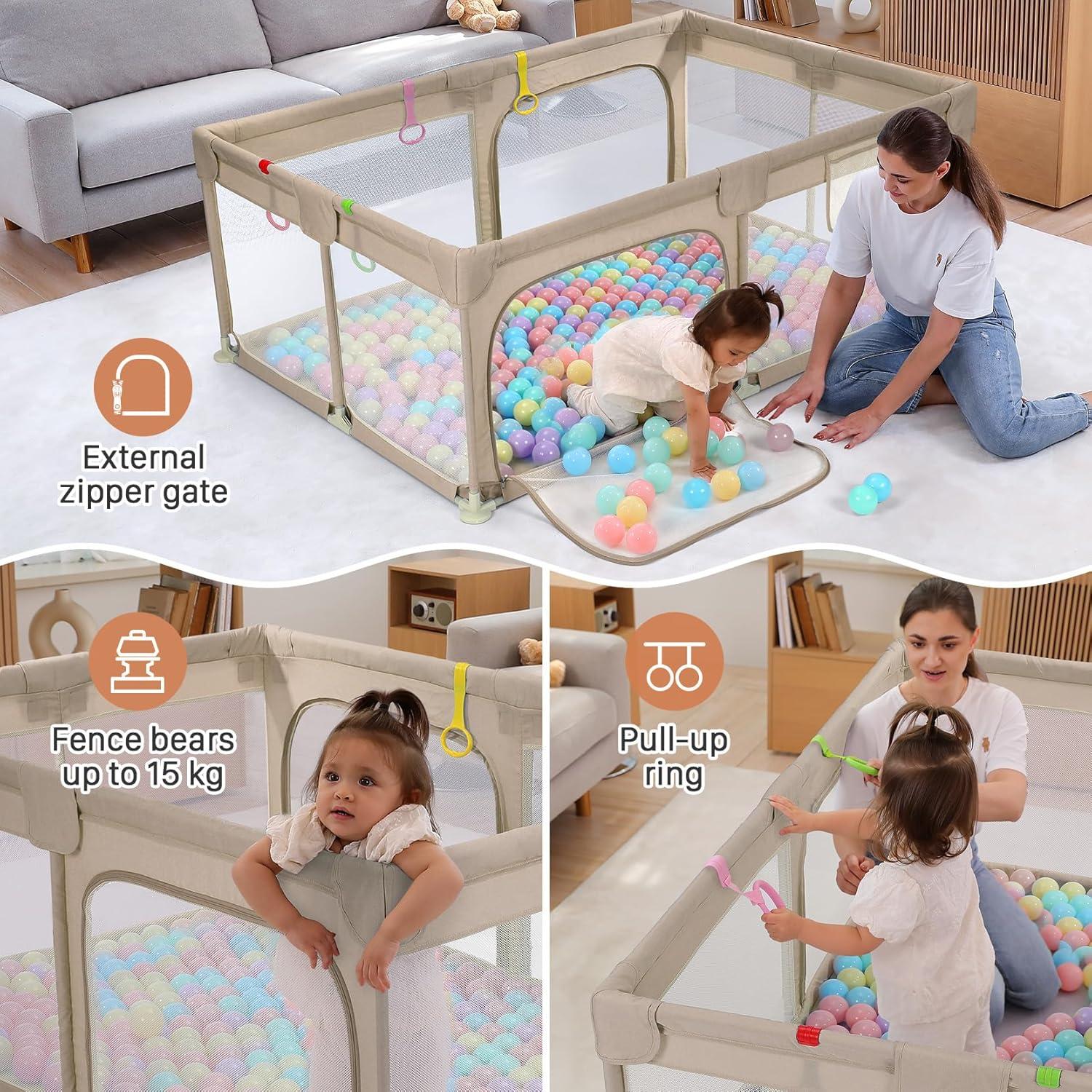 Parque Infantil Dripex 180x120cm Caqui - Seguridad y Diversión