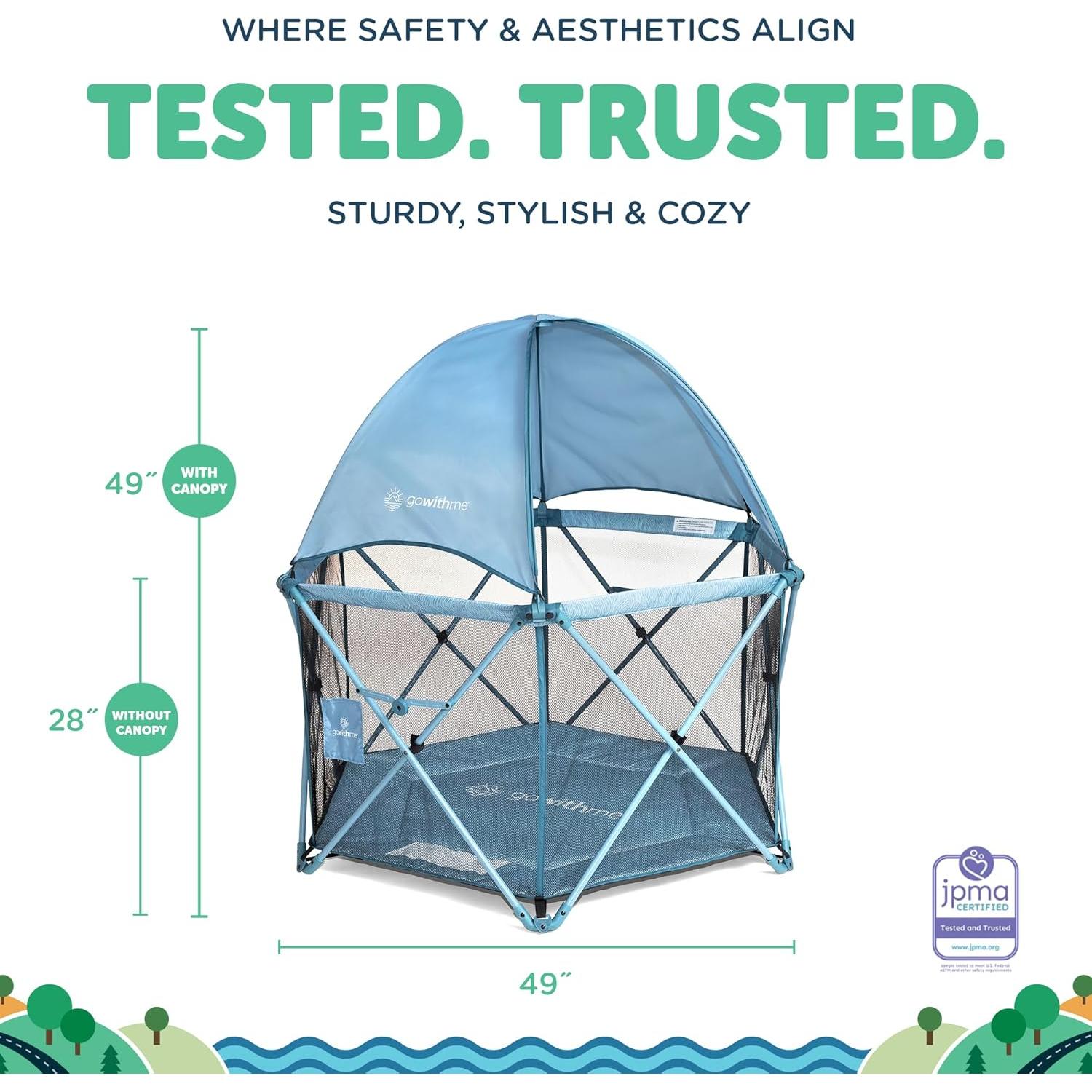 Parque Infantil Portátil Baby Delight Eclipse Deluxe Onda Azul