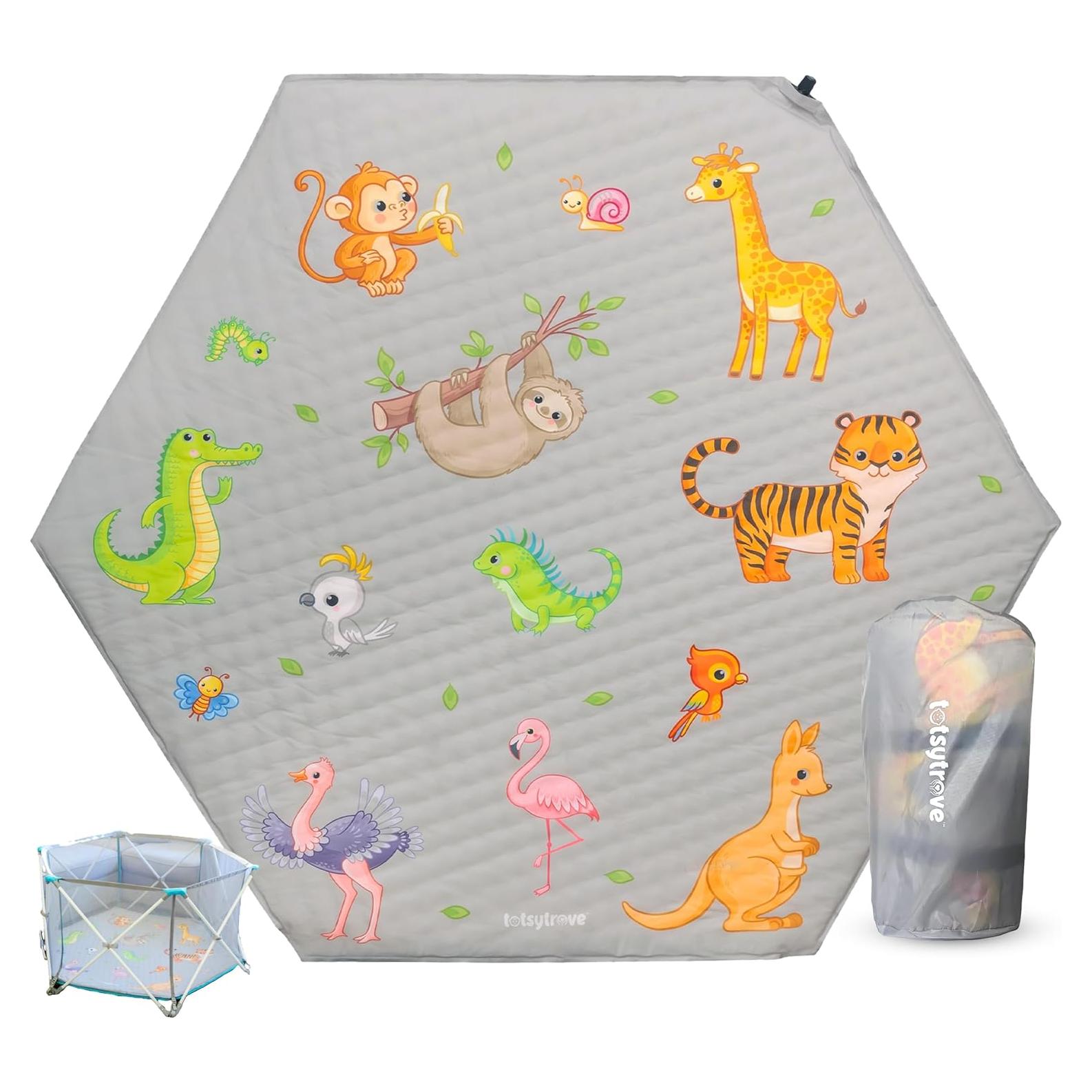 Alfombra de Juego Hexagonal TotsyTrove 132x114 cm Antideslizante