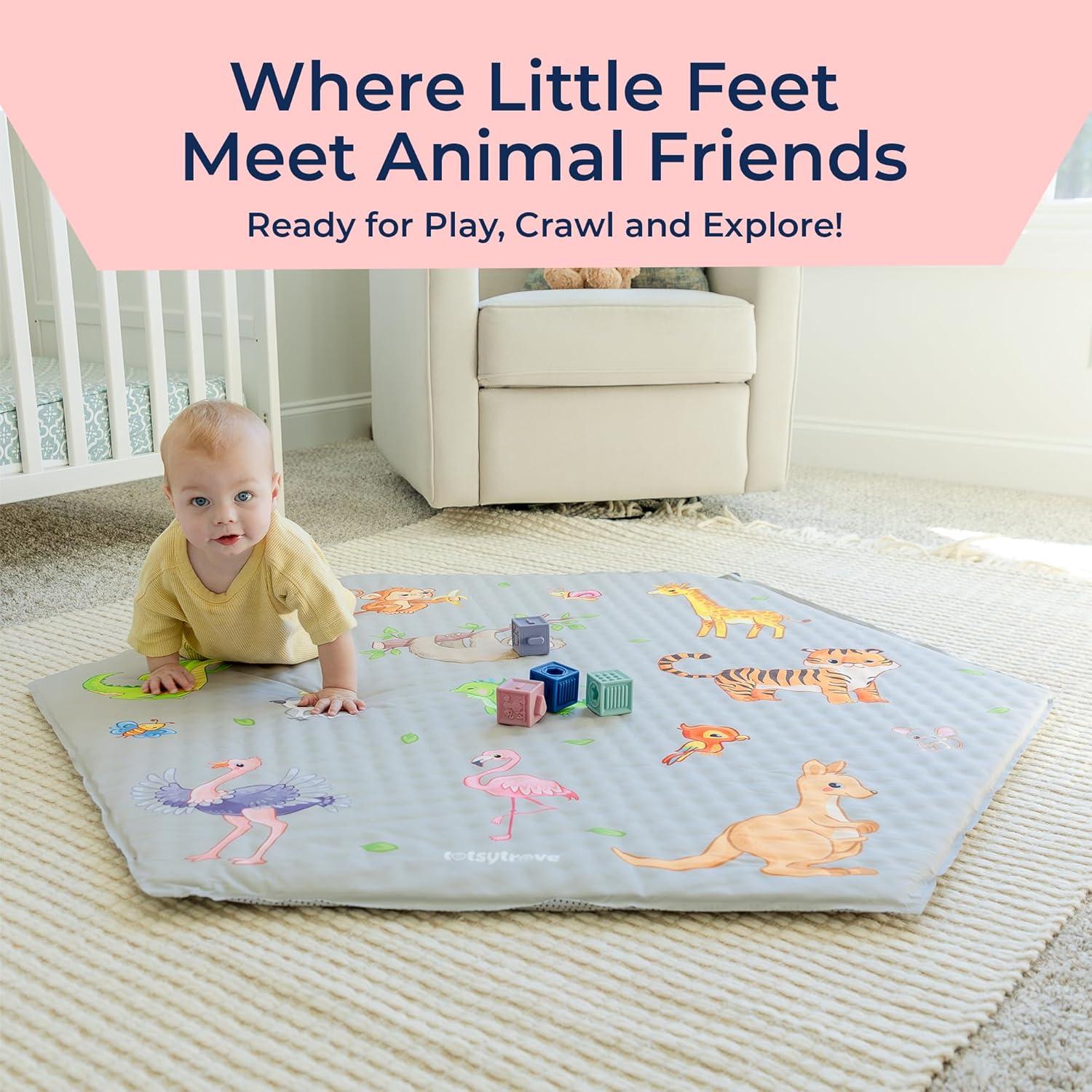 Alfombra de Juego Hexagonal TotsyTrove 132x114 cm Antideslizante