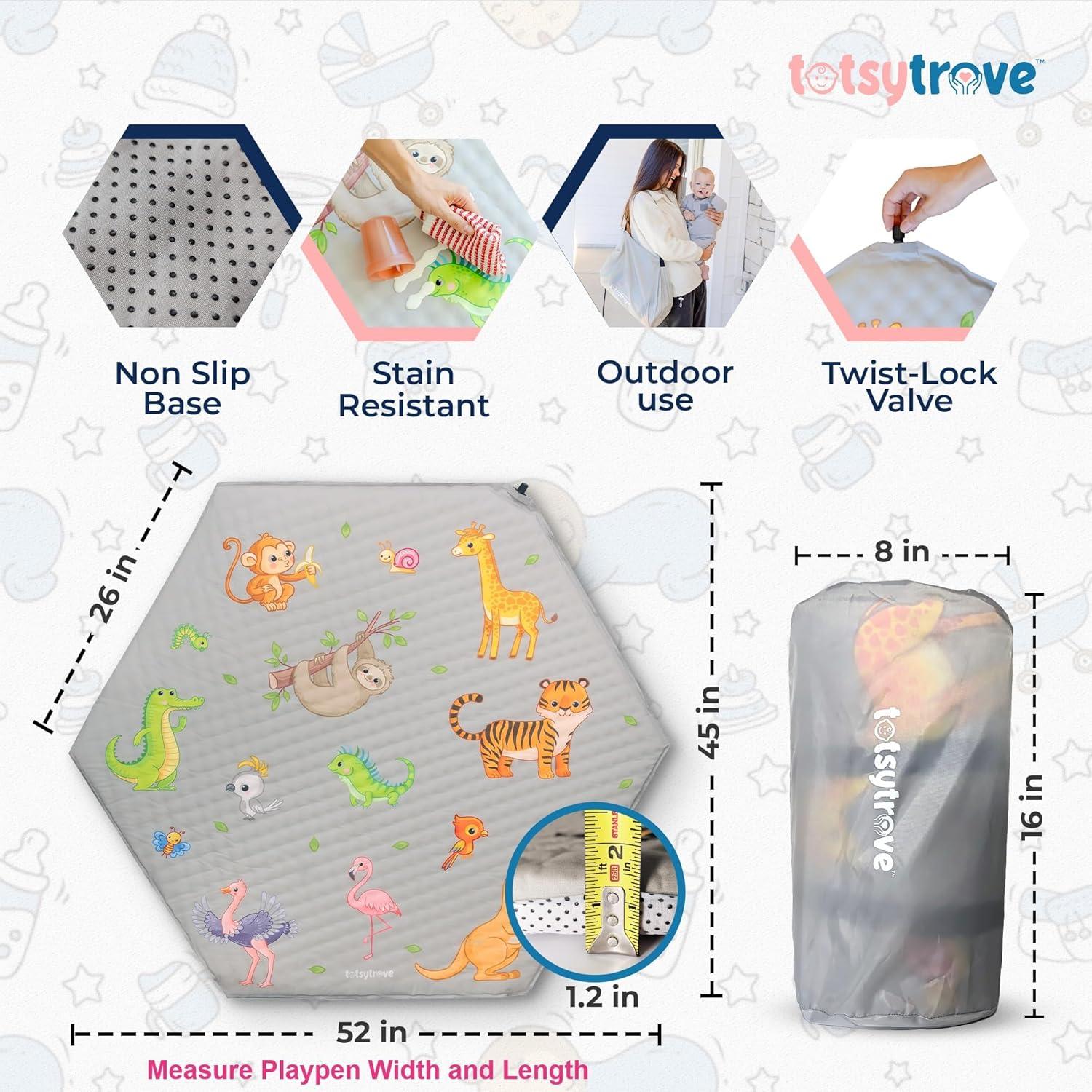 Alfombra de Juego Hexagonal TotsyTrove 132x114 cm Antideslizante