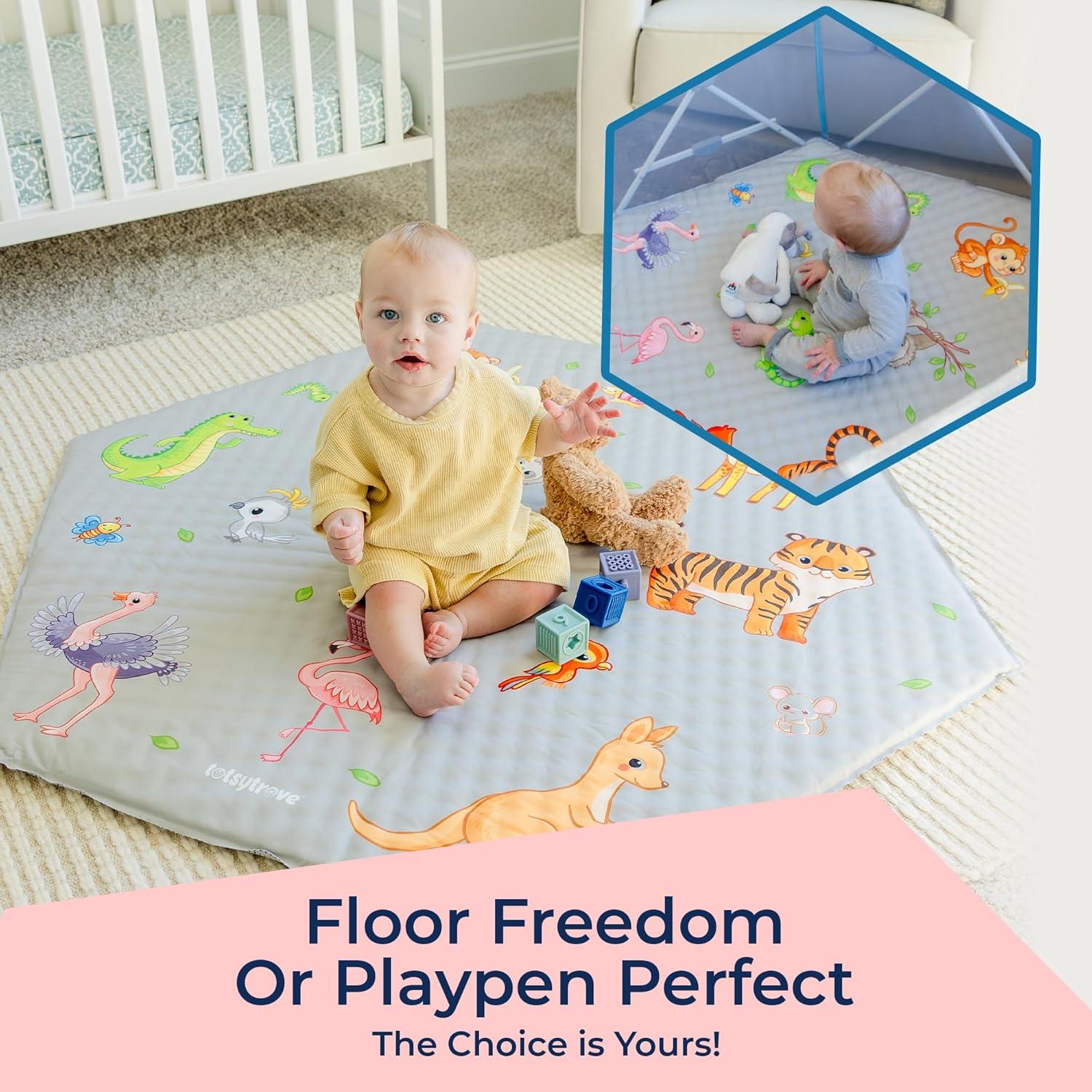 Alfombra de Juego Hexagonal TotsyTrove 132x114 cm Antideslizante