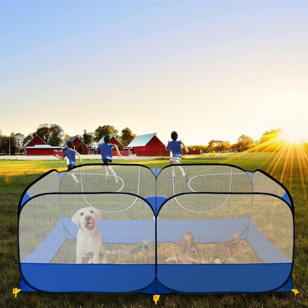 Parque de Juegos para Mascotas GABraden Azul 185x76 cm