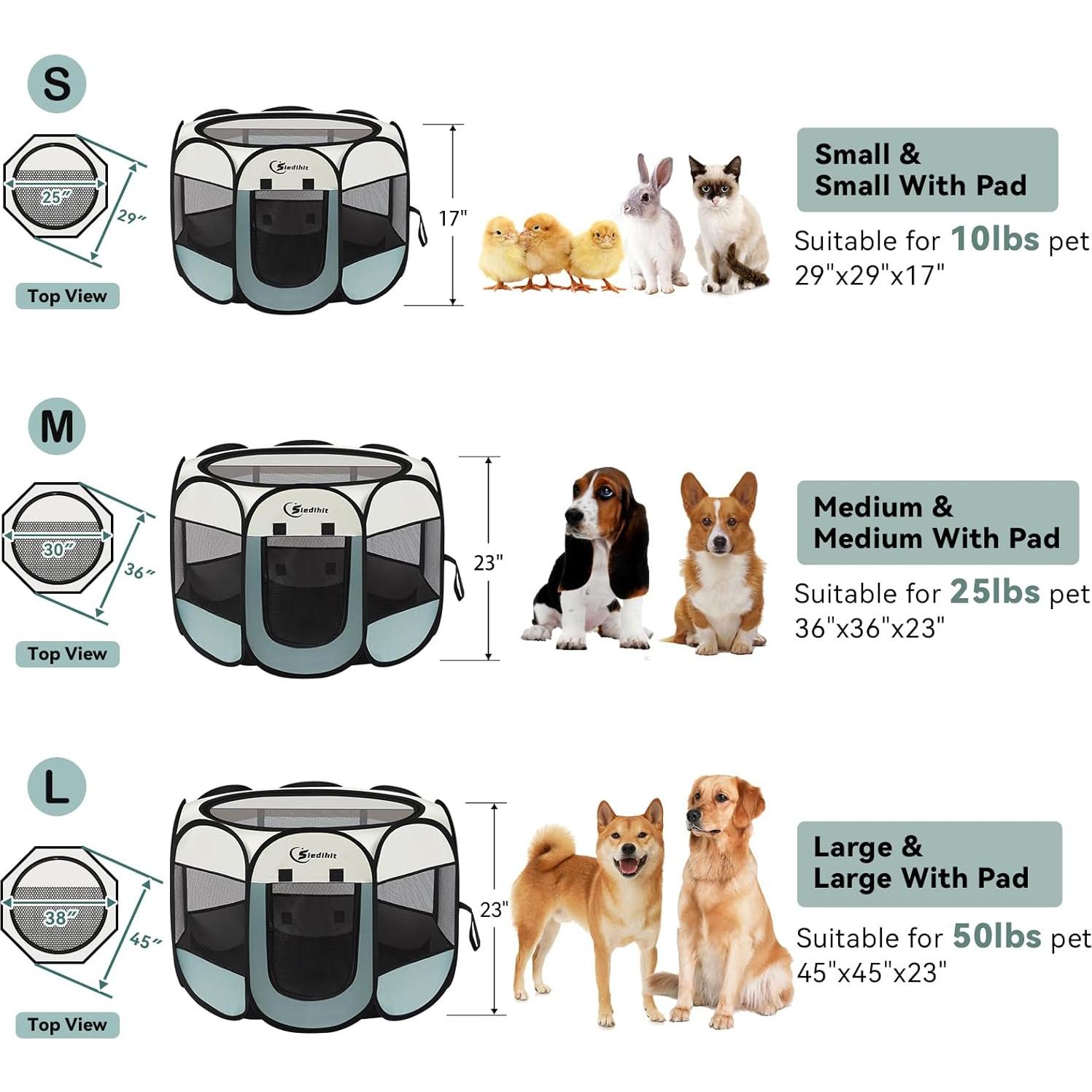 Parque para mascotas Siedihit gris pequeño 73.66x73.66 cm