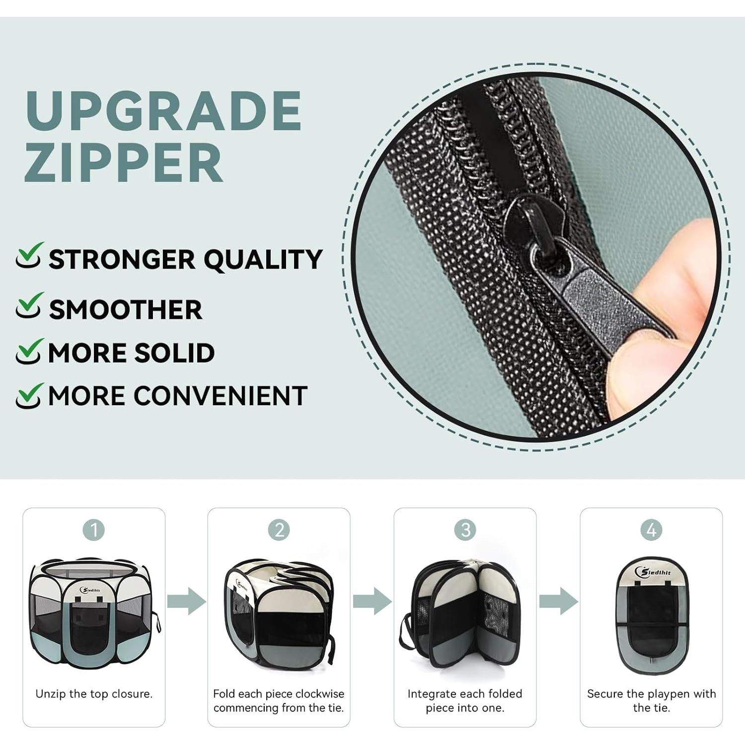 Parque para mascotas Siedihit gris pequeño 73.66x73.66 cm