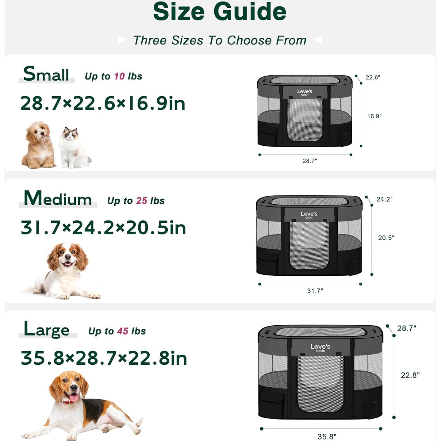 Jaula de Juego para Perros Pequeños Cabaña de Amor Gris S