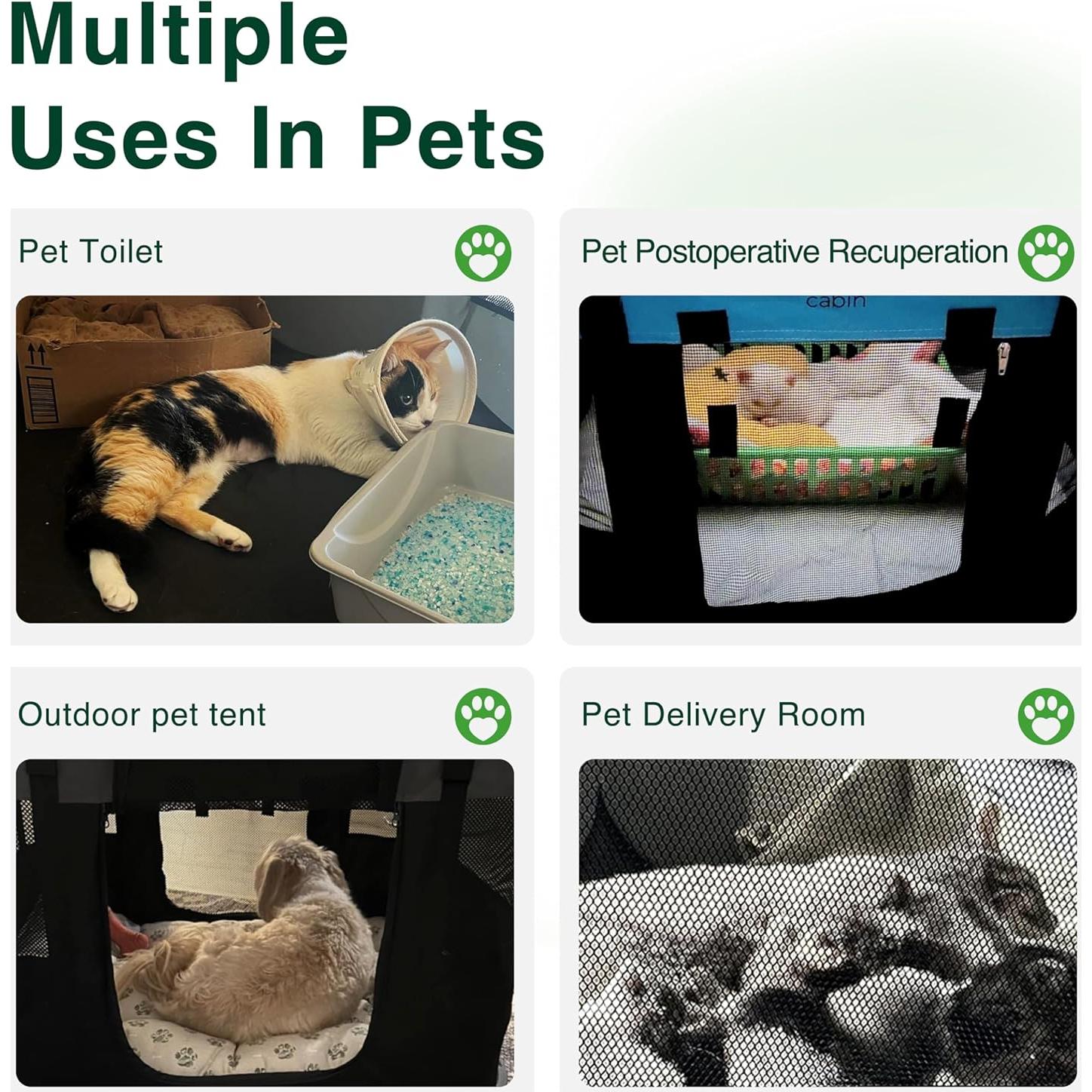 Jaula de Juego para Perros Pequeños Cabaña de Amor Gris S