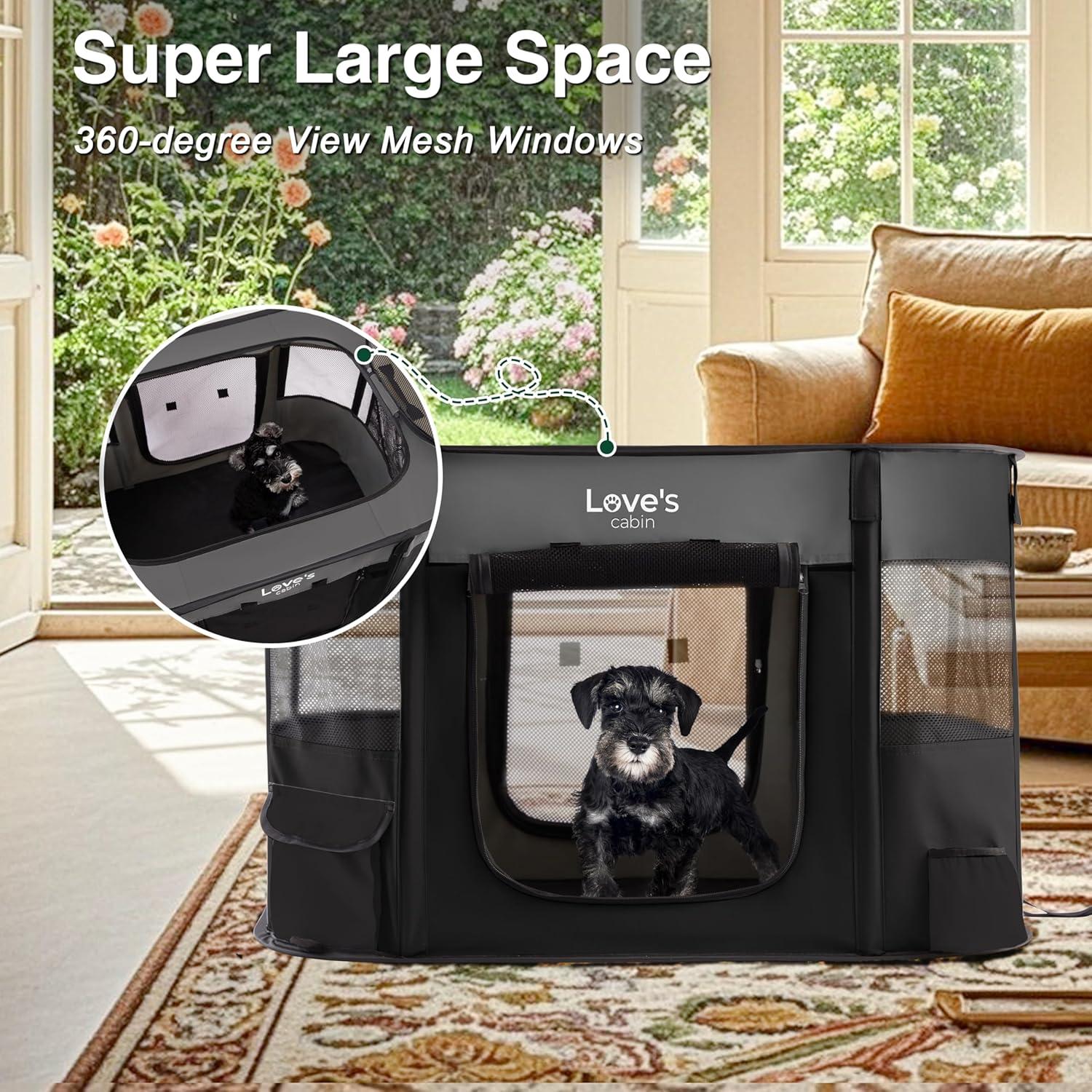 Jaula de Juego para Perros Pequeños Cabaña de Amor Gris S