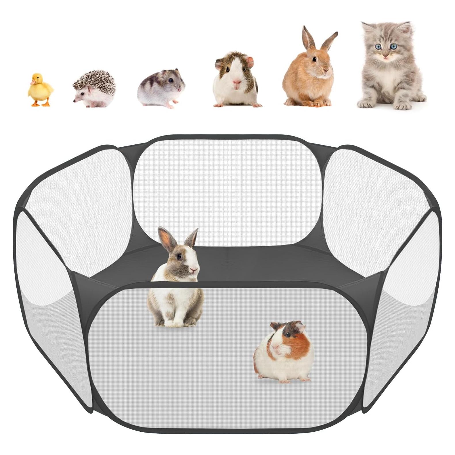 Cercado de Ejercicio Transparente Amakunft para Mascotas Pequeñas