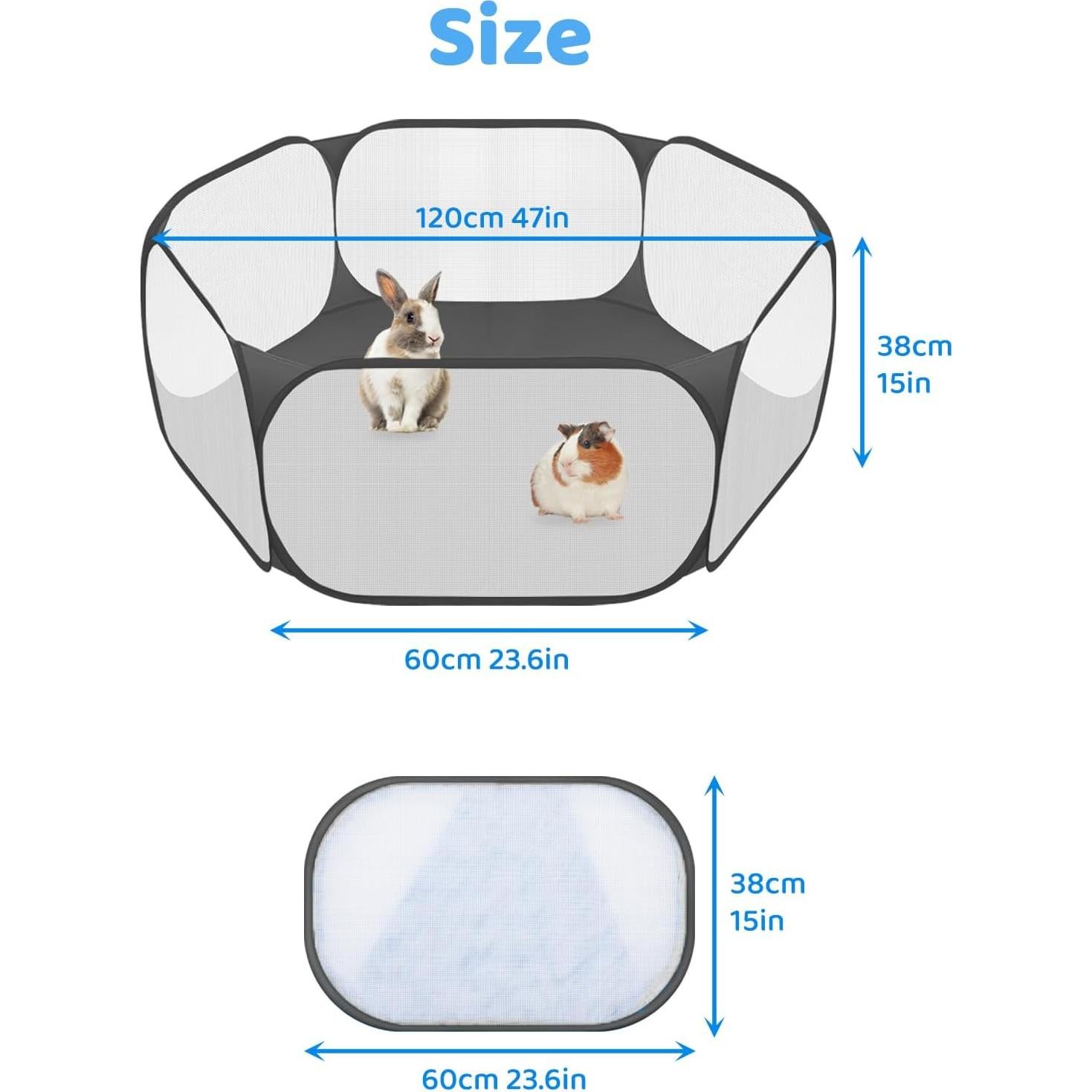 Cercado de Ejercicio Transparente Amakunft para Mascotas Pequeñas