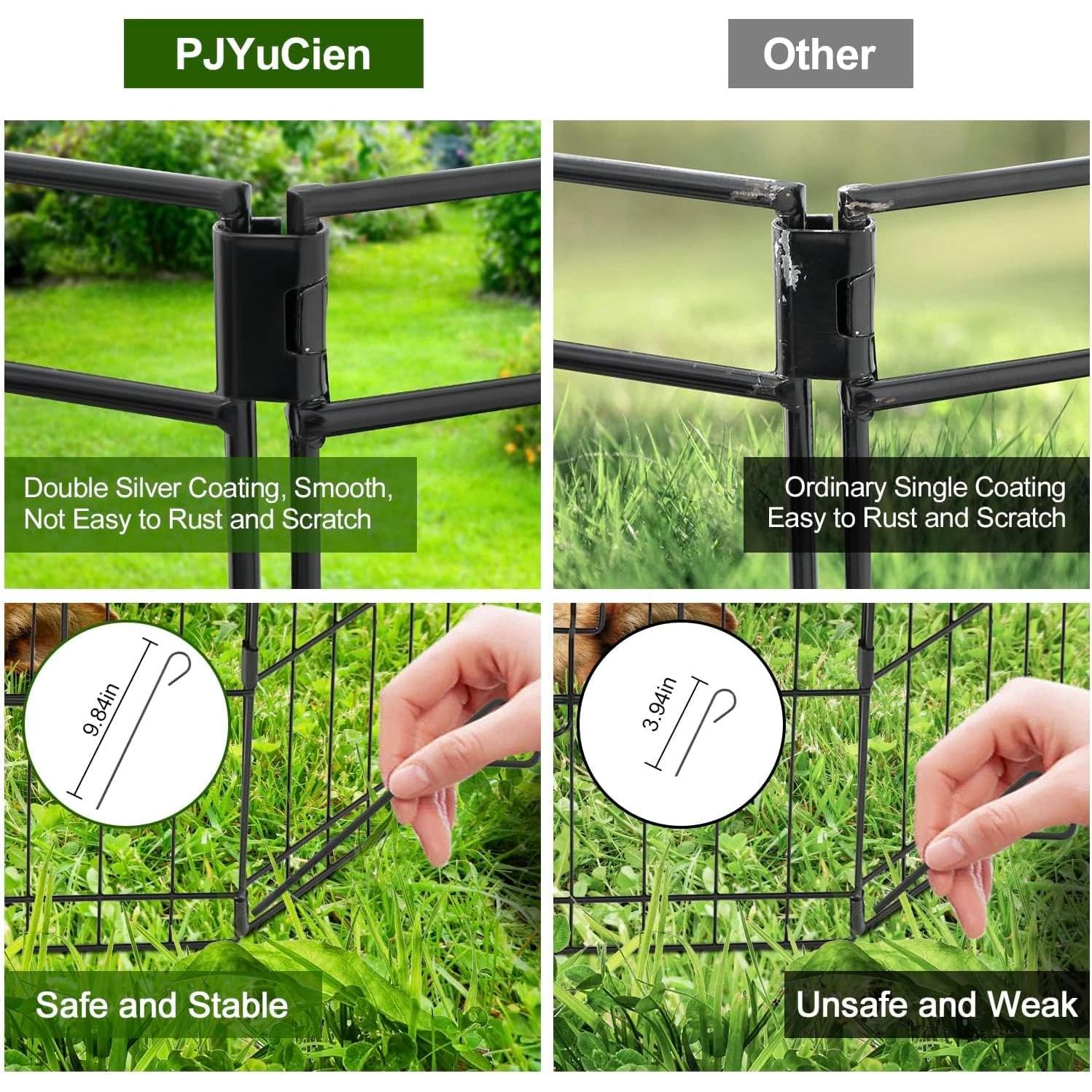 Parque para Perros PJYuCien Plegable 8 Paneles 61cm con Almohadilla