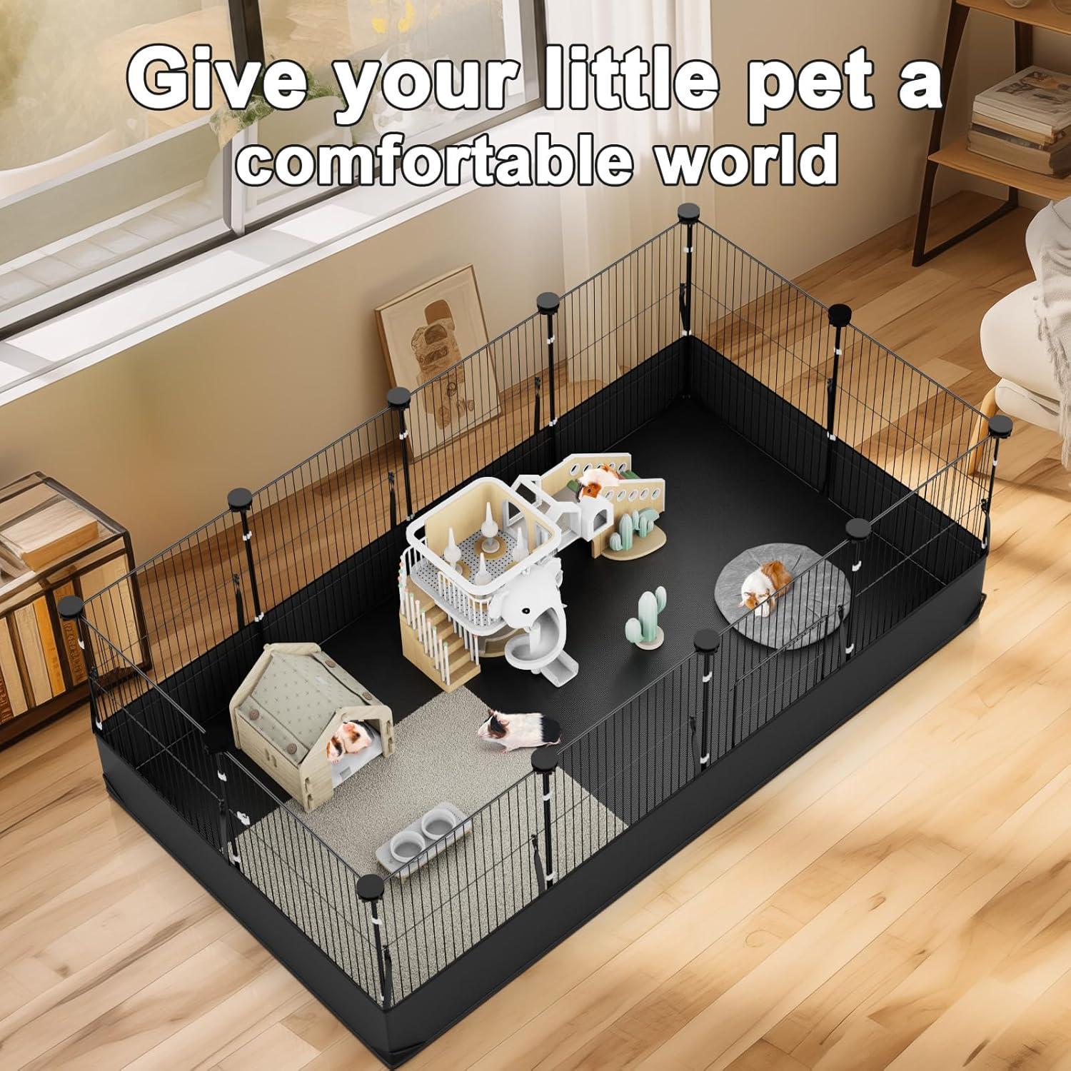 Jaula para Cobayas Tresbro 12 Paneles Negra 121.9x61cm