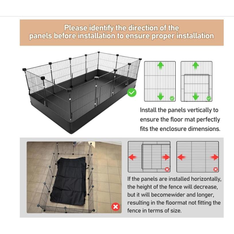Jaula para Cobayas Tresbro 12 Paneles Negra 121.9x61cm