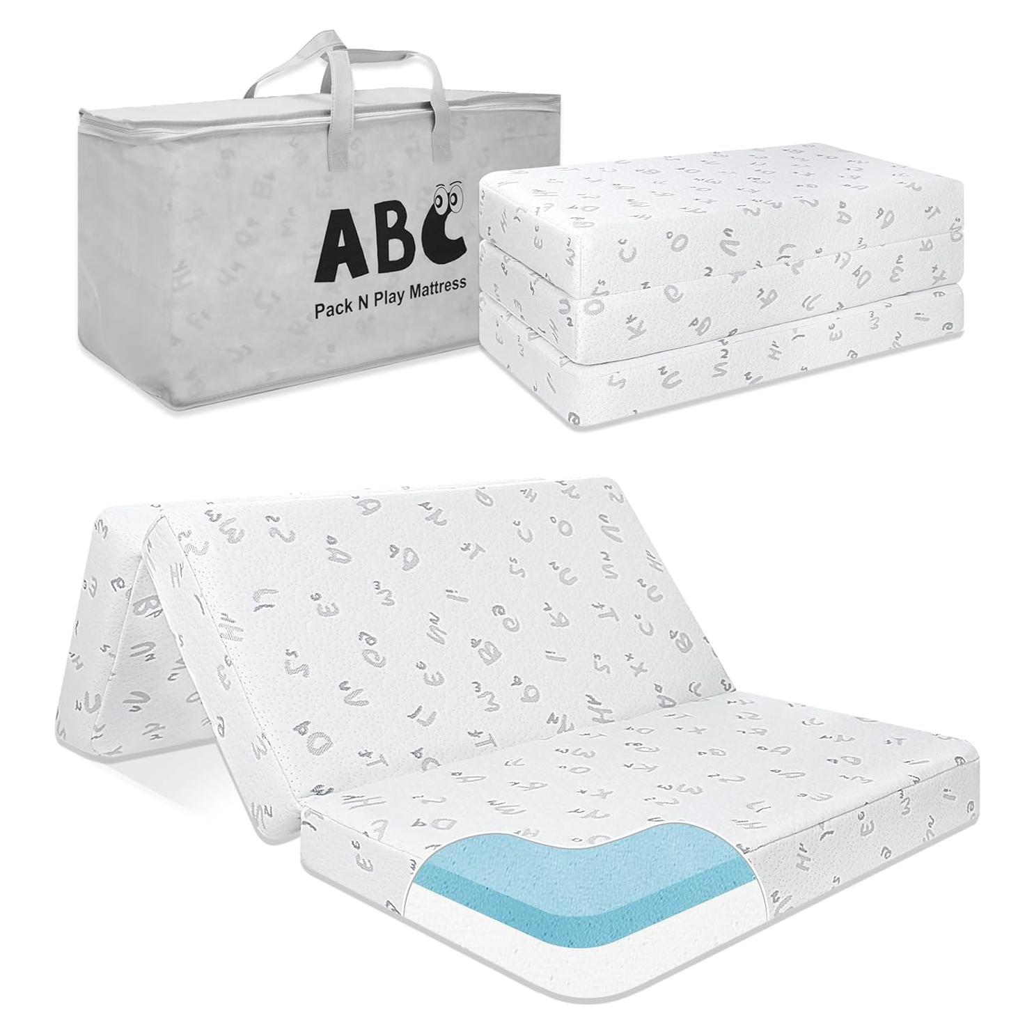 Colchón Pack and Play Trifold 96.5x66cm Espuma Viscoelástica