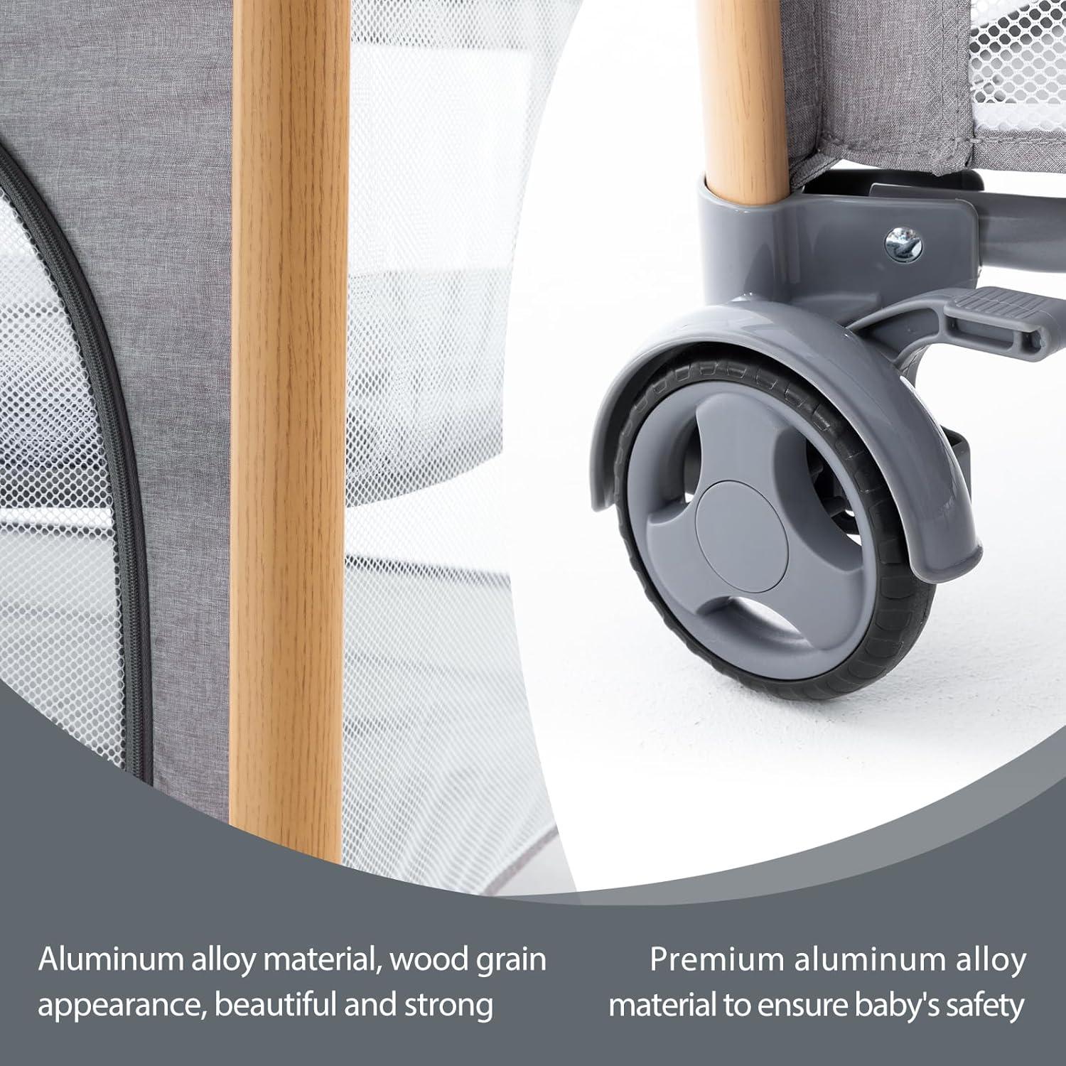 Cuna portátil gemelar Okaytwins T-711 gris 114.3x114.3 cm