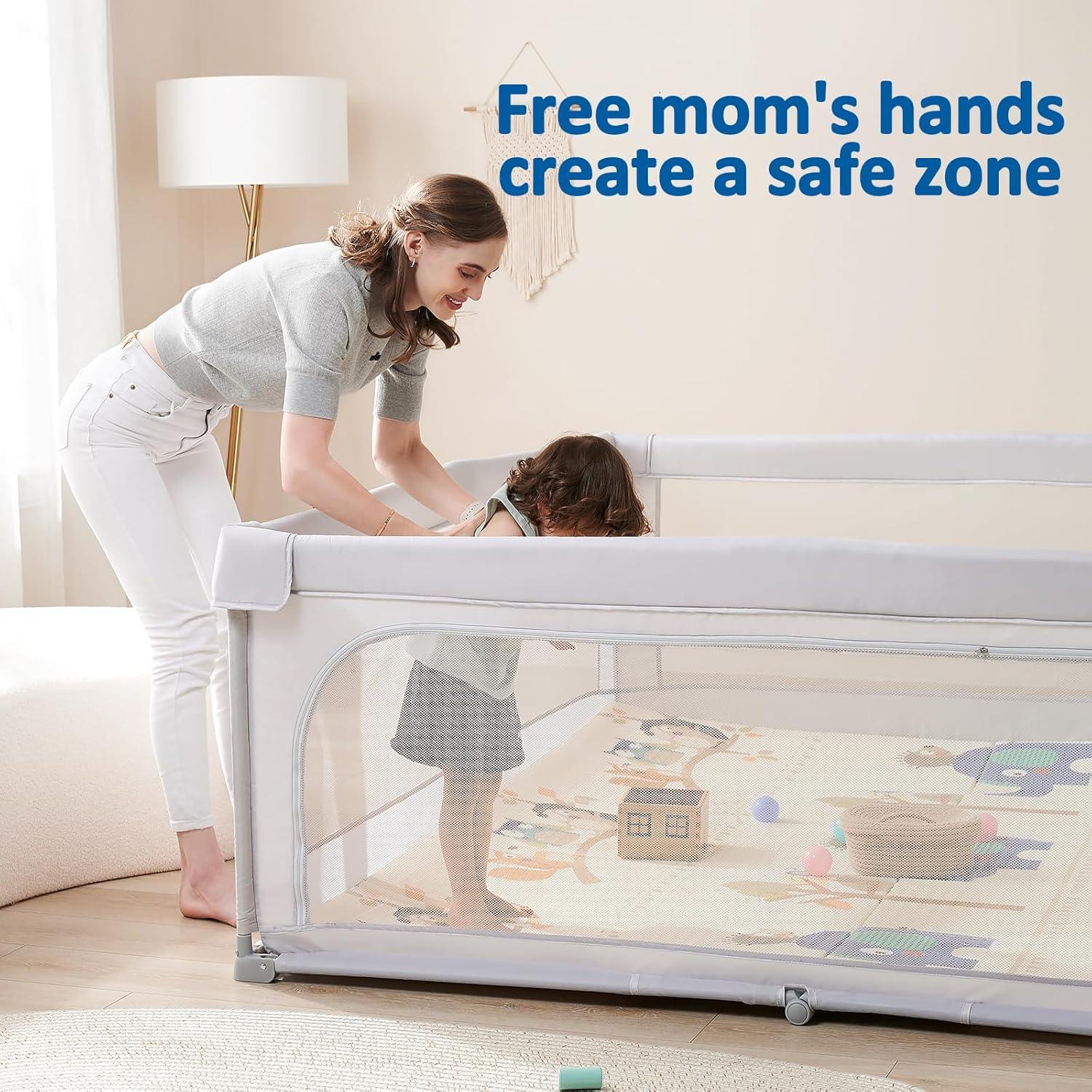 Parque Infantil Plegable Sweeby 150x150 cm Gris Claro