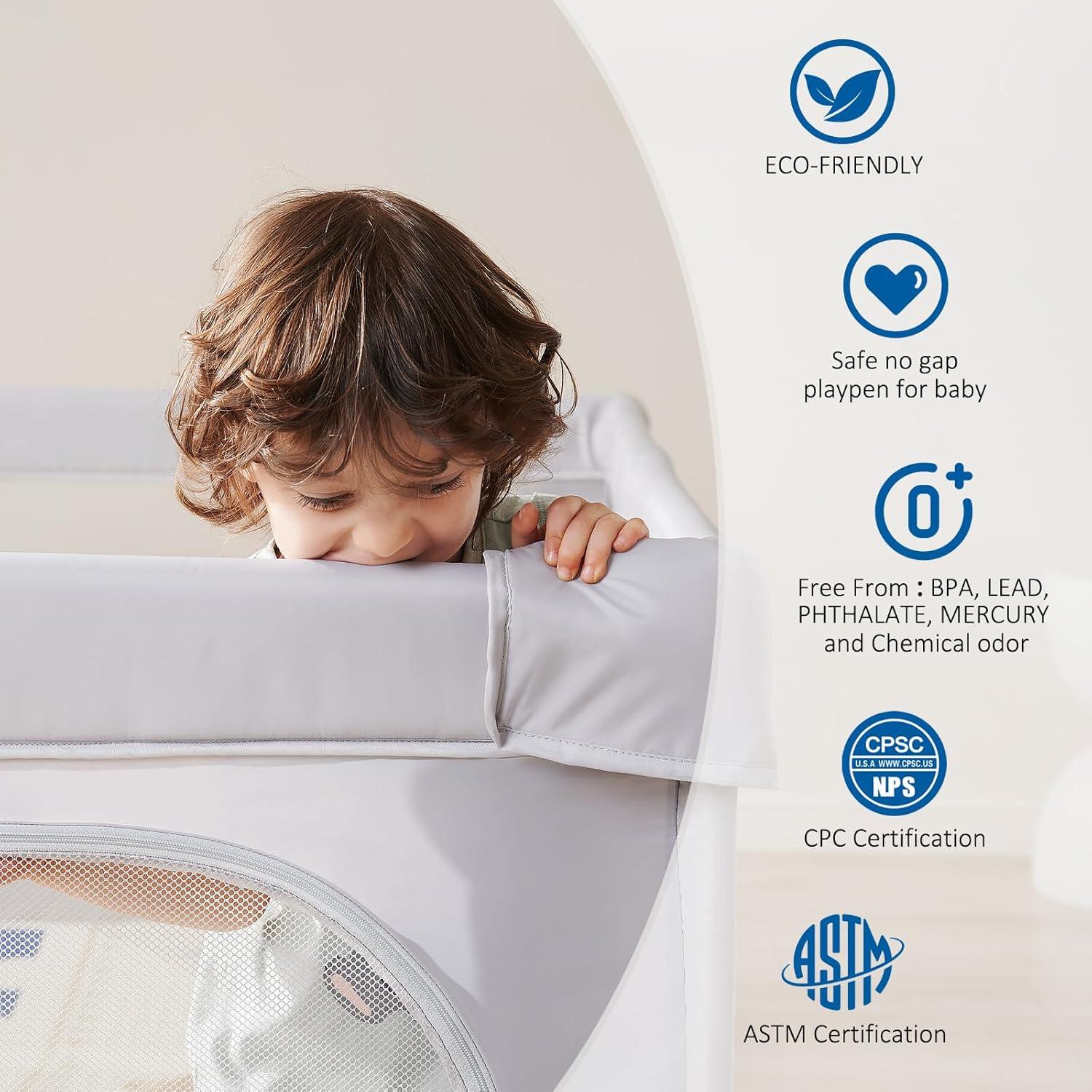 Parque Infantil Plegable Sweeby 150x150 cm Gris Claro