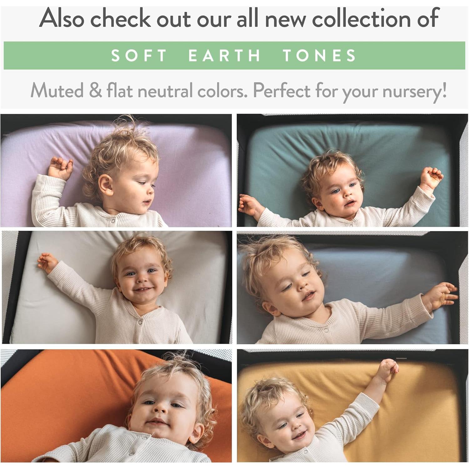 Sábanas Ajustadas Joey + Joan para Cuna Graco Pack n Play - 100% Algodón Jersey - Rosa Pálido y Lila - Paquete de 2