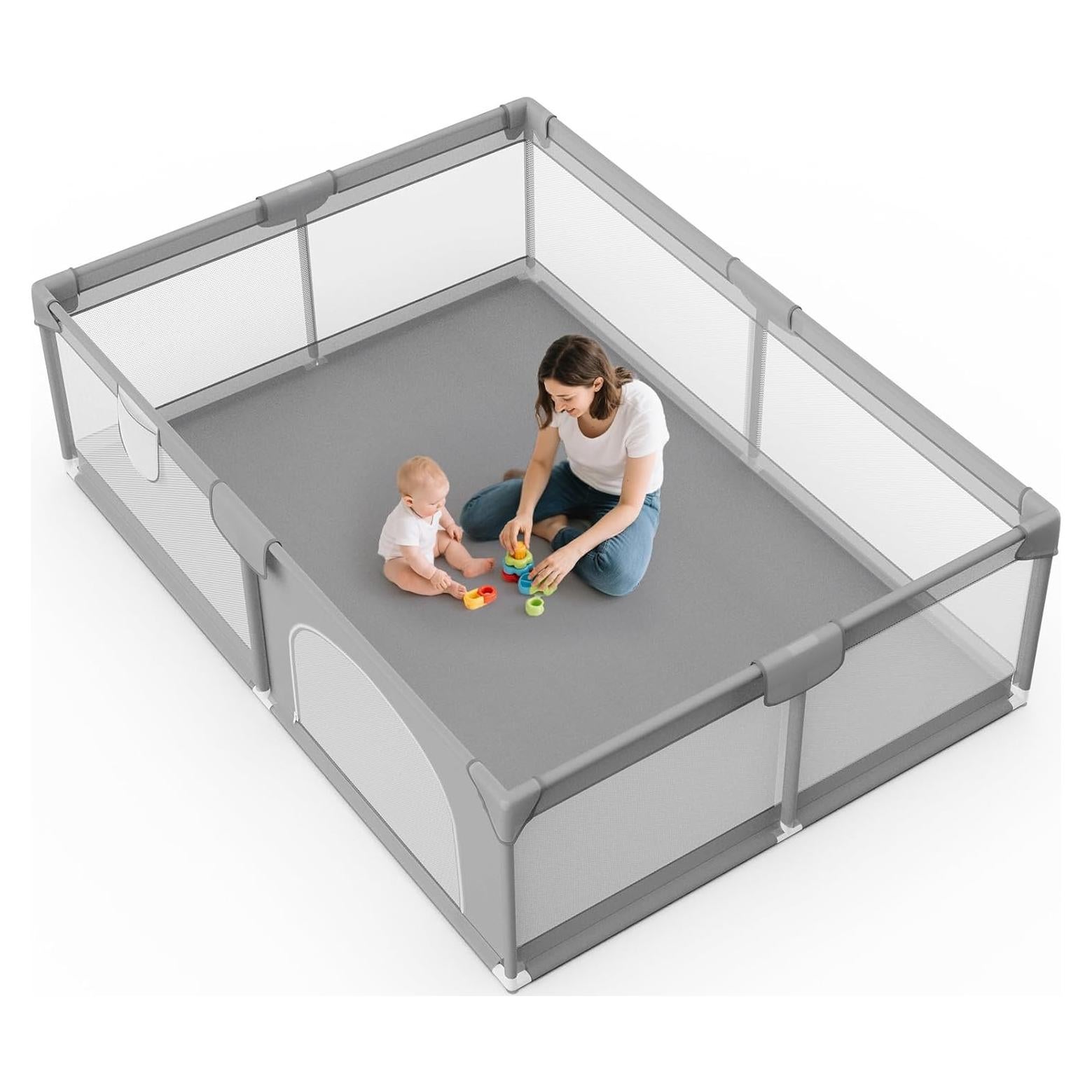 Parque para Bebés Omzer 188x127 cm - Cerca Segura con Ventosas