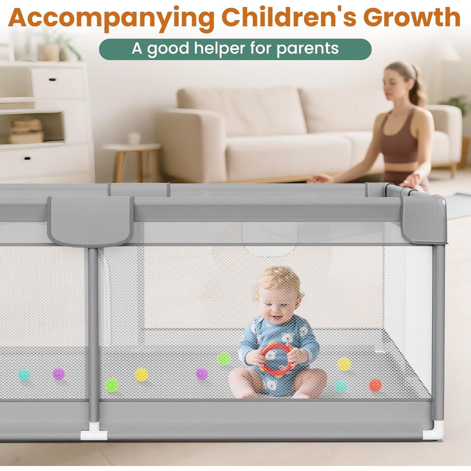 Parque para Bebés Omzer 188x127 cm - Cerca Segura con Ventosas