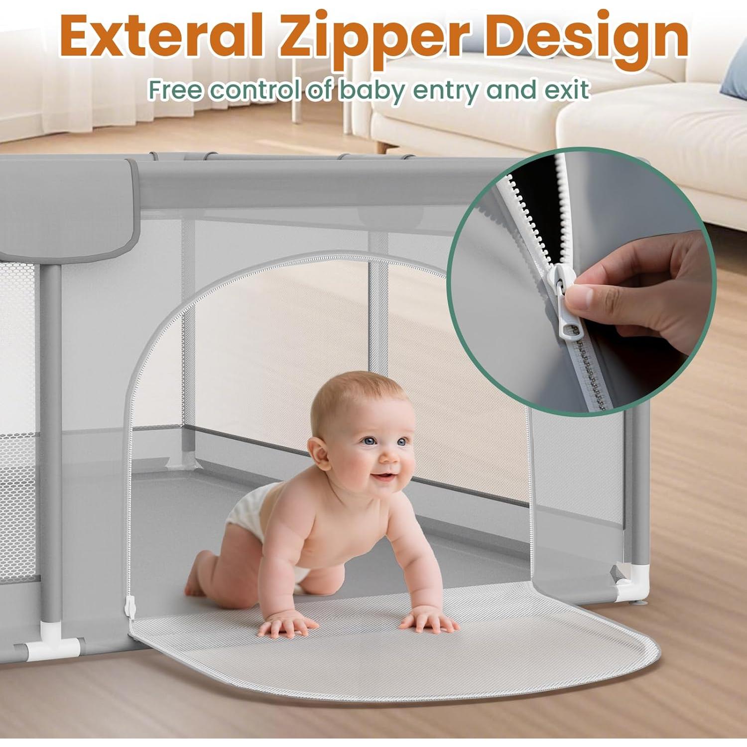 Parque para Bebés Omzer 188x127 cm - Cerca Segura con Ventosas