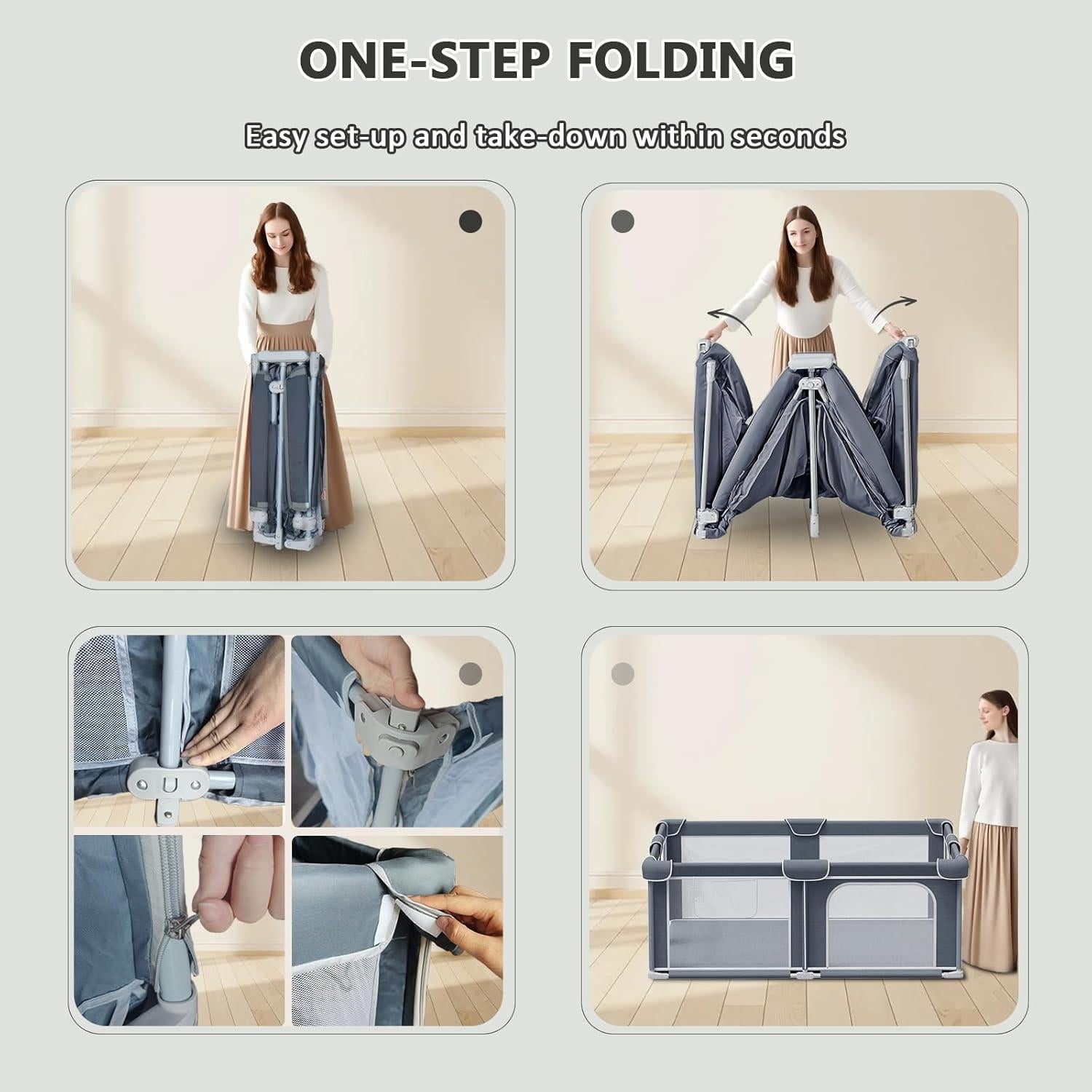 Parque Infantil Plegable G TALECO GEAR 150x180cm con Alfombra