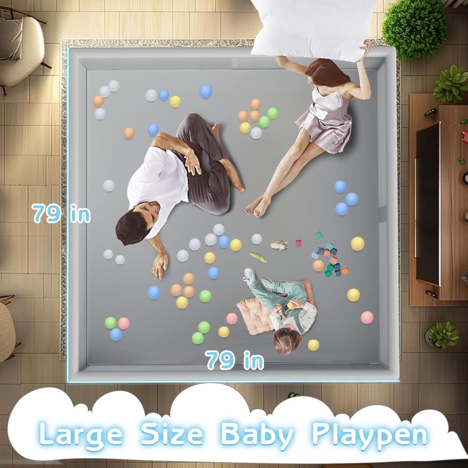 Parque Infantil Grande Besuhot 200x200 cm con Puerta Cremallera