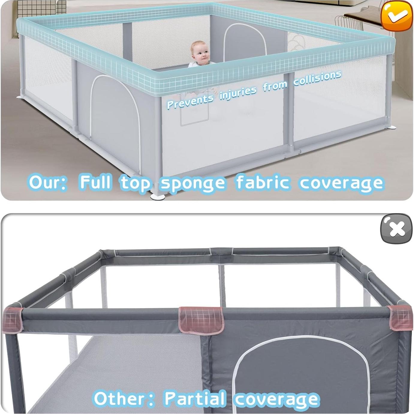 Parque Infantil Grande Besuhot 200x200 cm con Puerta Cremallera