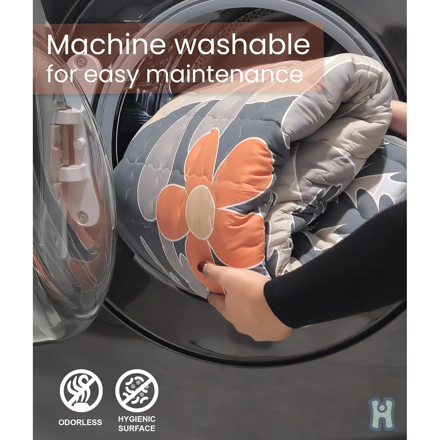 Alfombra de Juego Plegable DOUXHUGGS 127x127 cm Gris Acolchada