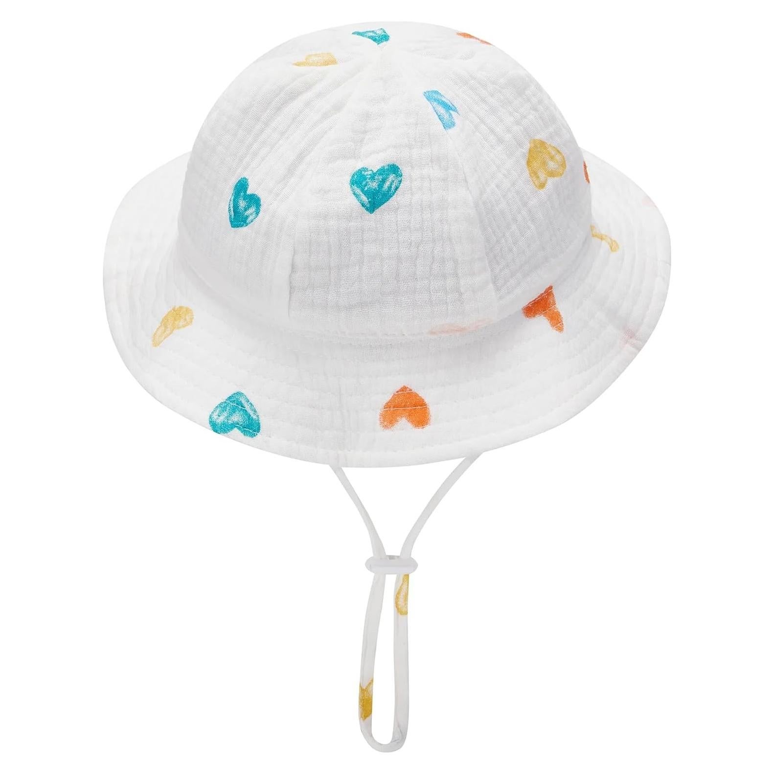 Sombrero de sol para bebés de algodón con ala ancha - 0-12 meses