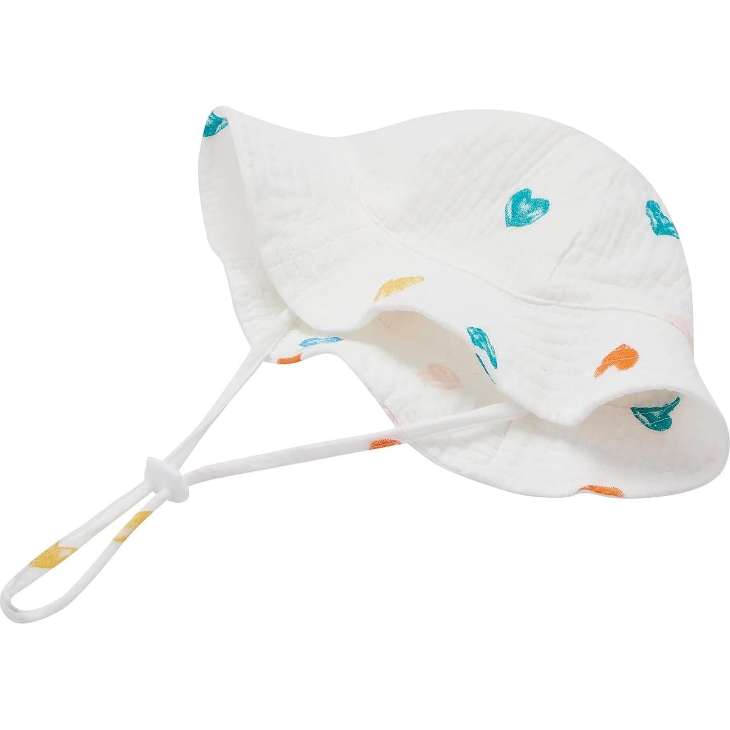 Sombrero de sol para bebés de algodón con ala ancha - 0-12 meses