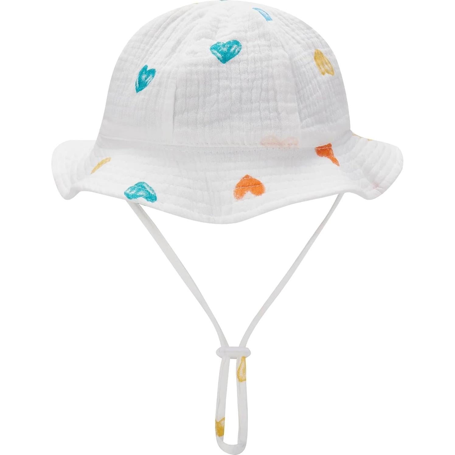 Sombrero de sol para bebés de algodón con ala ancha - 0-12 meses