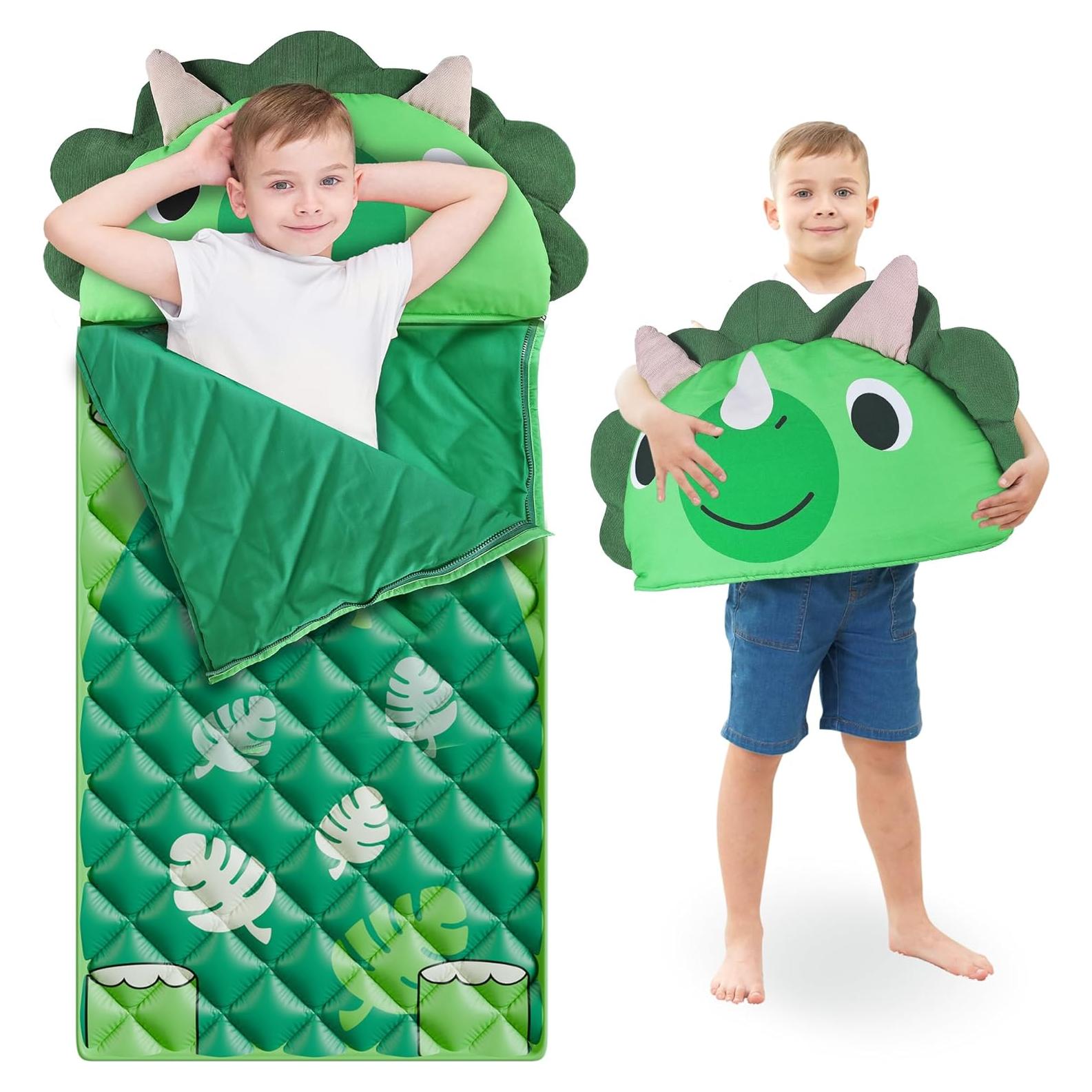 Saco de dormir iPlay, iLearn Dinosaurio 137x69 cm 2 en 1
