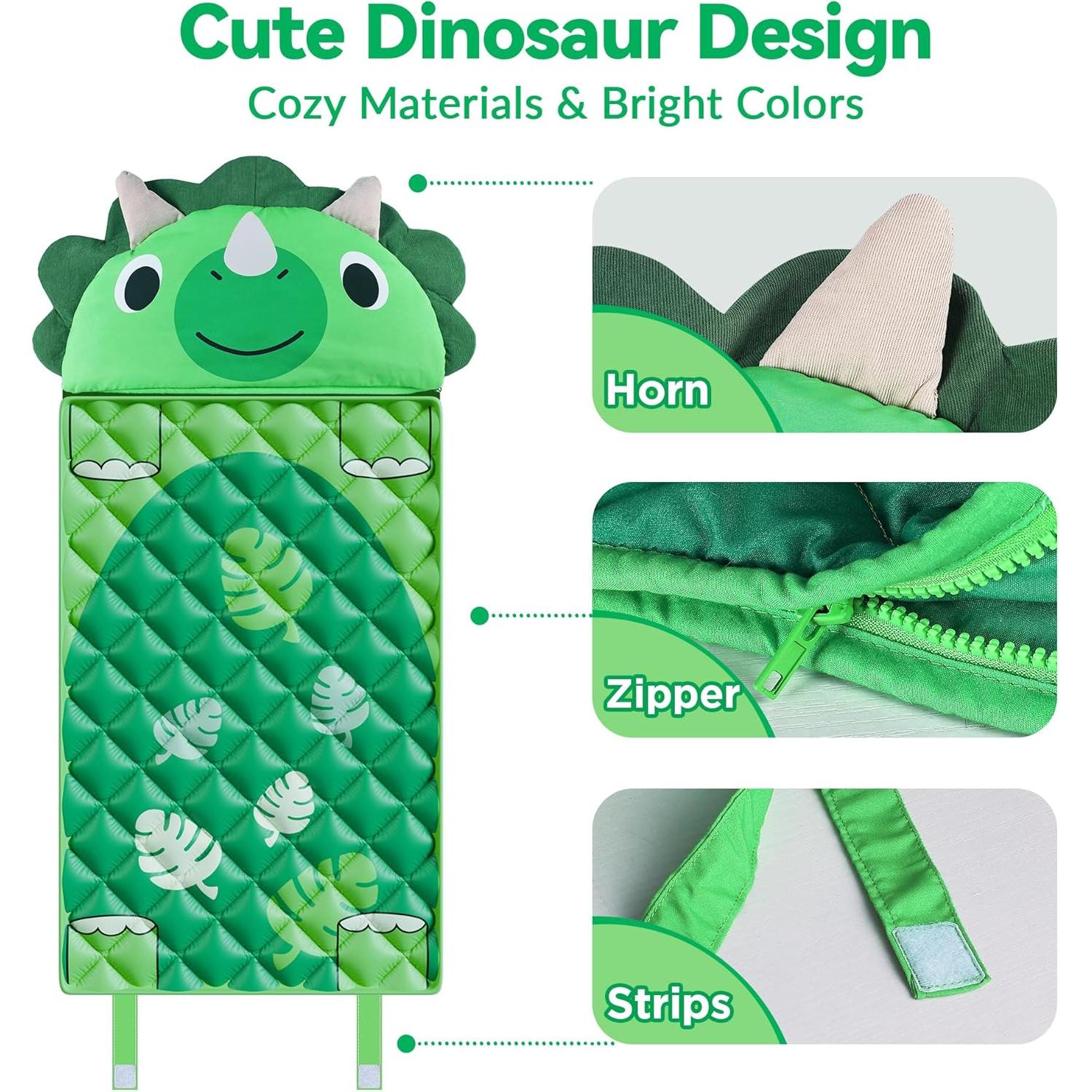 Saco de dormir iPlay, iLearn Dinosaurio 137x69 cm 2 en 1