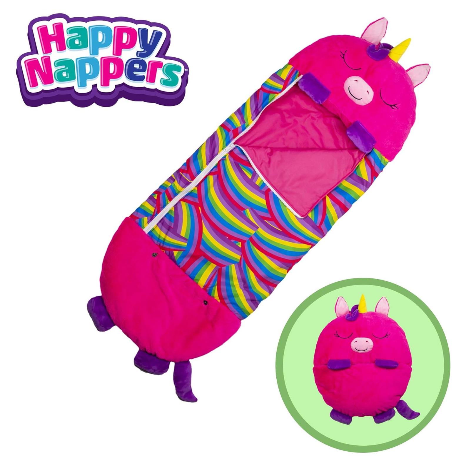 Almohada y Saco de Sueño Happy Nappers Unicornio Rosa 137x51cm