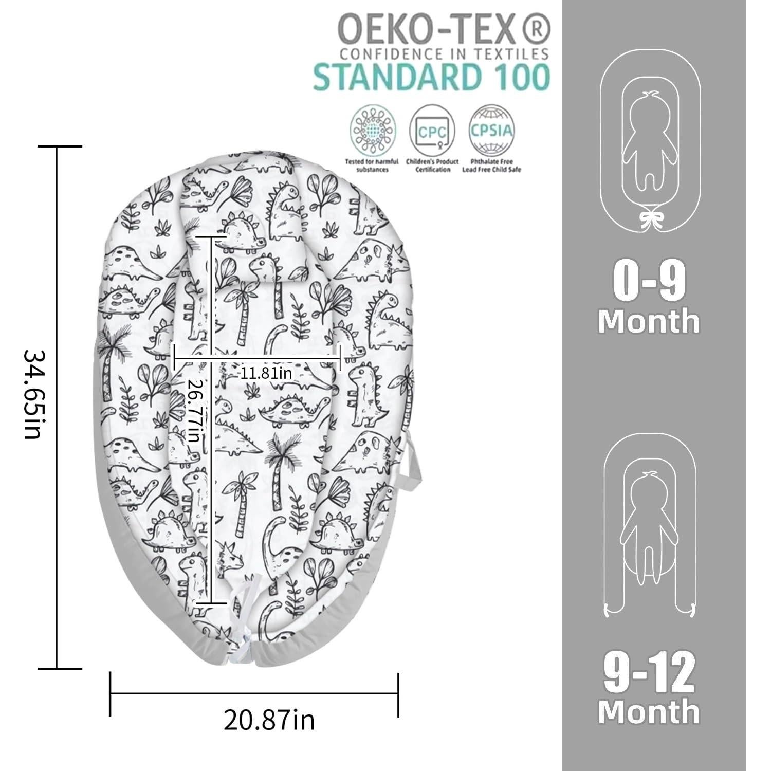 Cubierta de Lounger para Bebés Gato - 0-12 Meses, Suave y Portátil