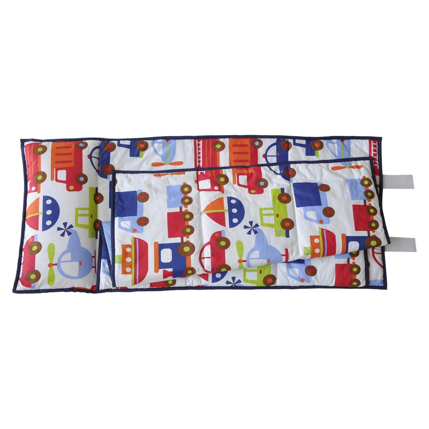 Colchoneta de Siesta Bacati Transporte Azul 100% Algodón 127x51 cm