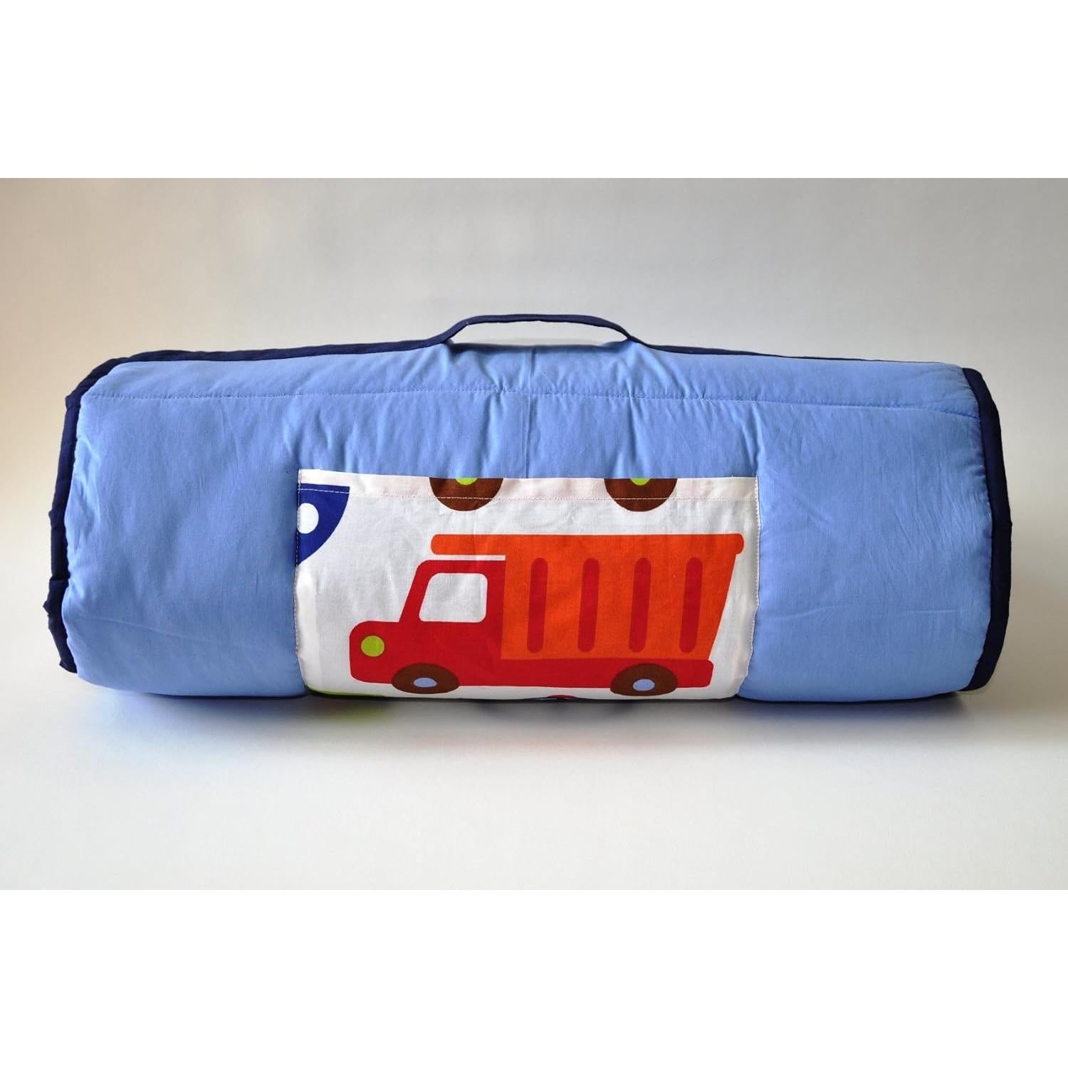 Colchoneta de Siesta Bacati Transporte Azul 100% Algodón 127x51 cm