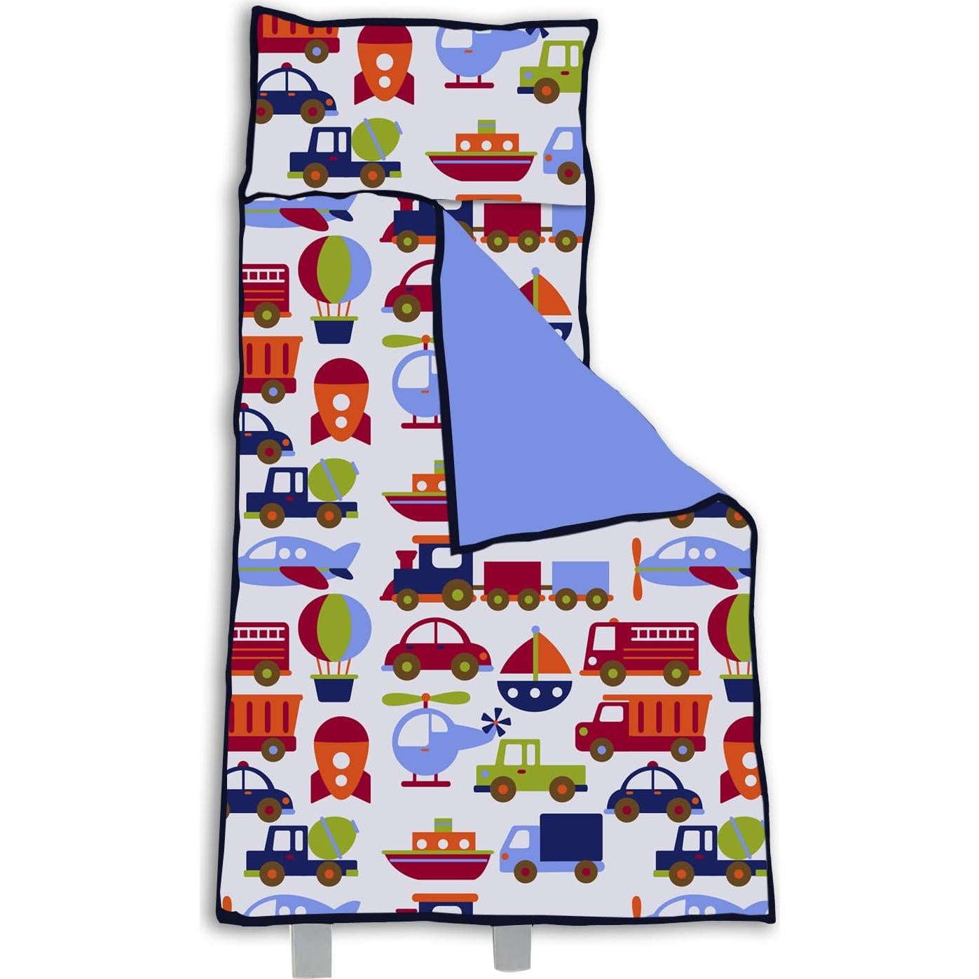 Colchoneta de Siesta Bacati Transporte Azul 100% Algodón 127x51 cm