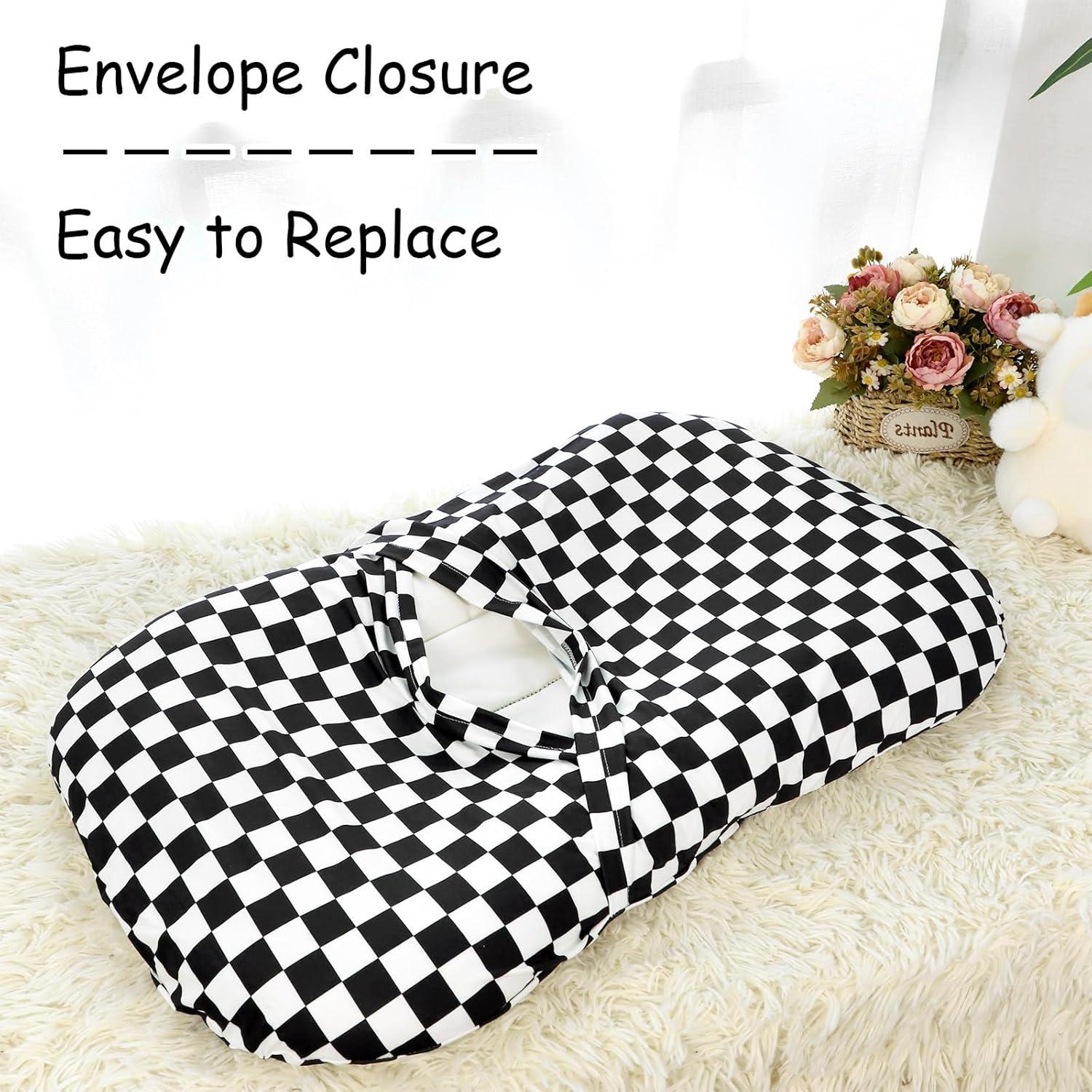 Funda de Lounger DILIMI para Bebés Cuadrícula Negra 80x54 cm