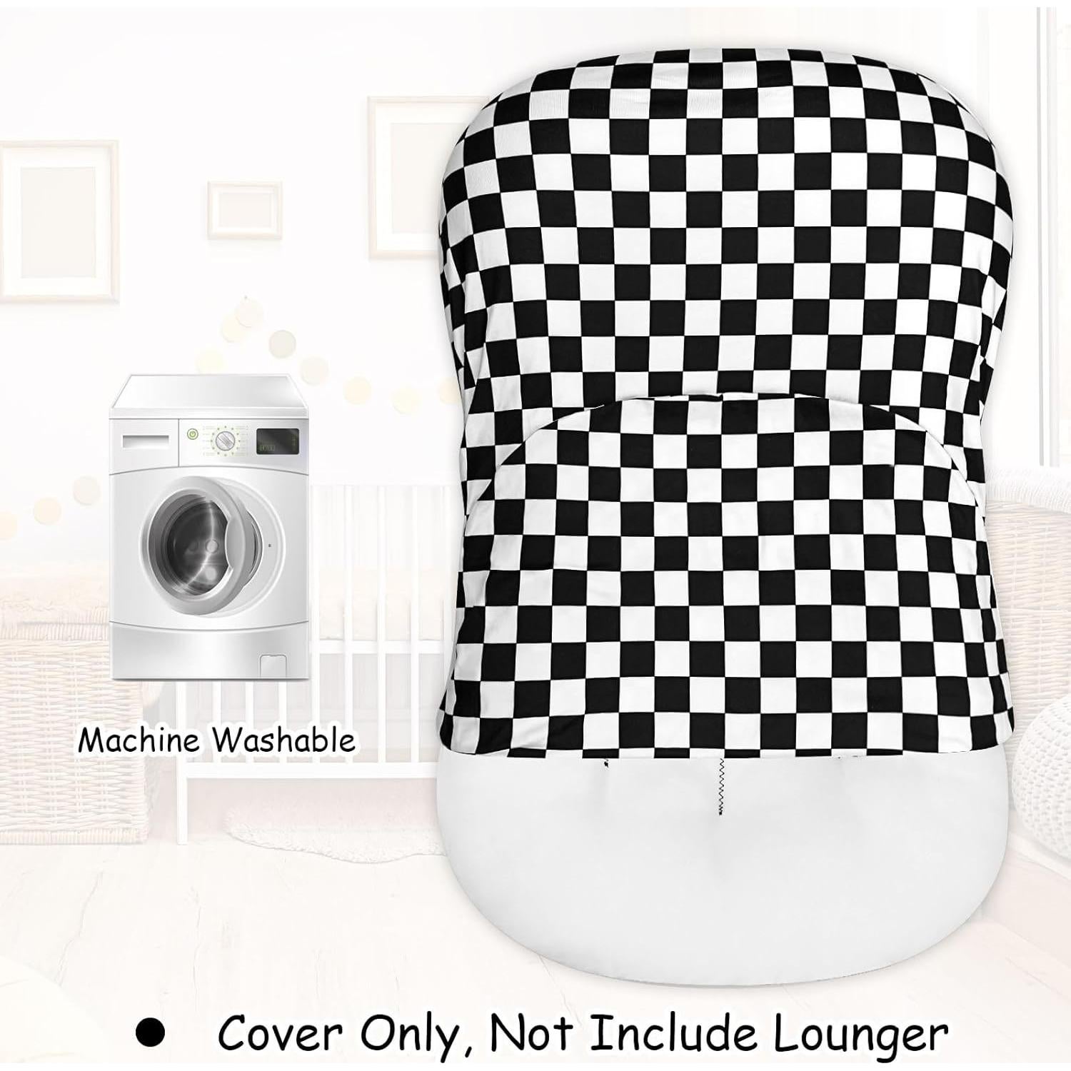 Funda de Lounger DILIMI para Bebés Cuadrícula Negra 80x54 cm