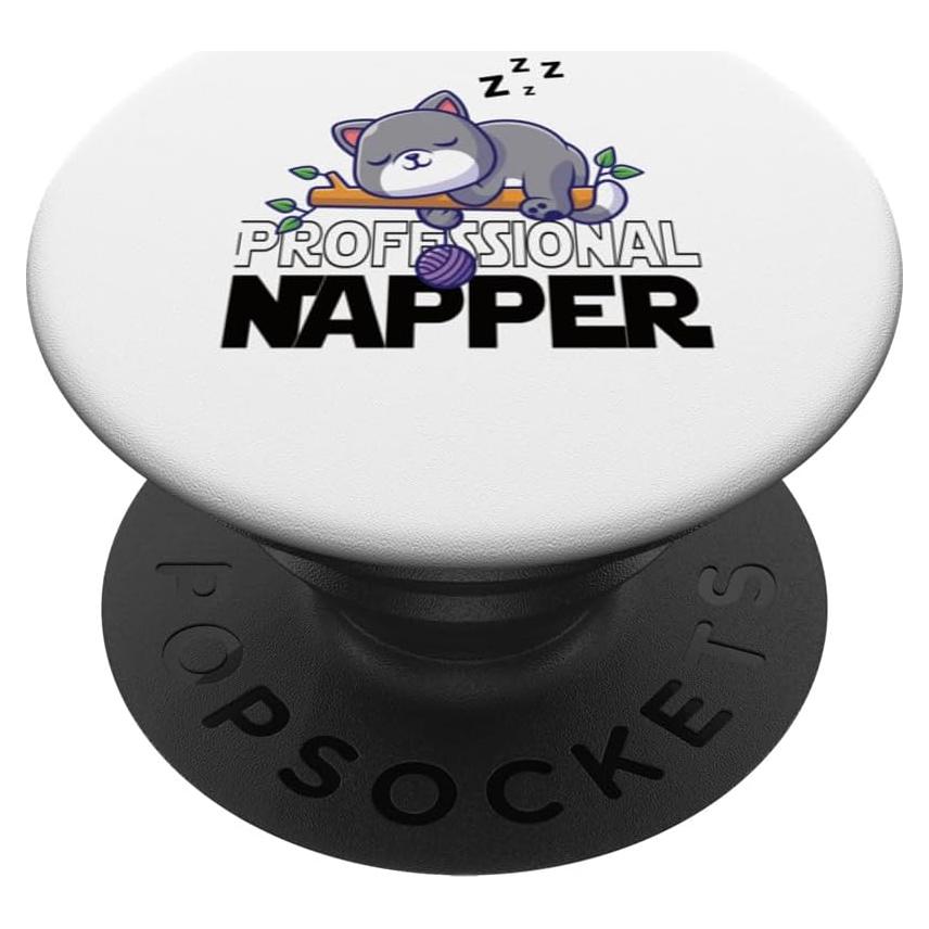 PopSocket Estándar PopGrip Gato Dormilón 136g Negro