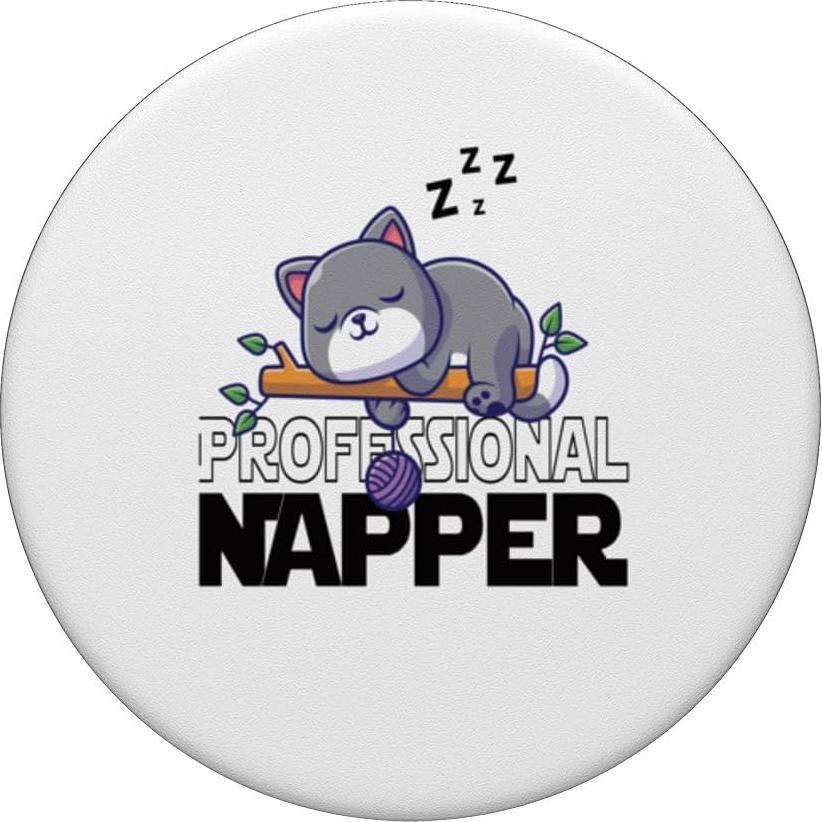 PopSocket Estándar PopGrip Gato Dormilón 136g Negro