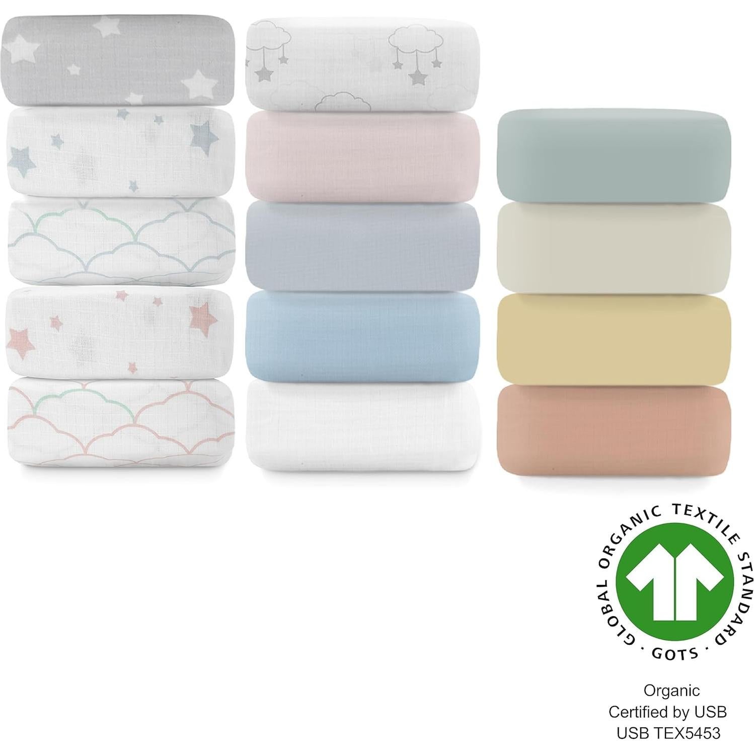 Sábanas Ajustadas para Cuna Mini Newton Baby 100% Algodón Orgánico