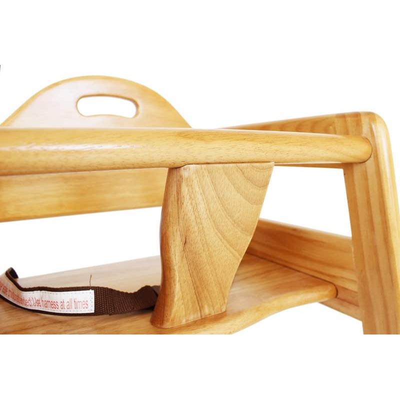 Silla Alta de Madera Natural LA Baby para Bebés - Apilable