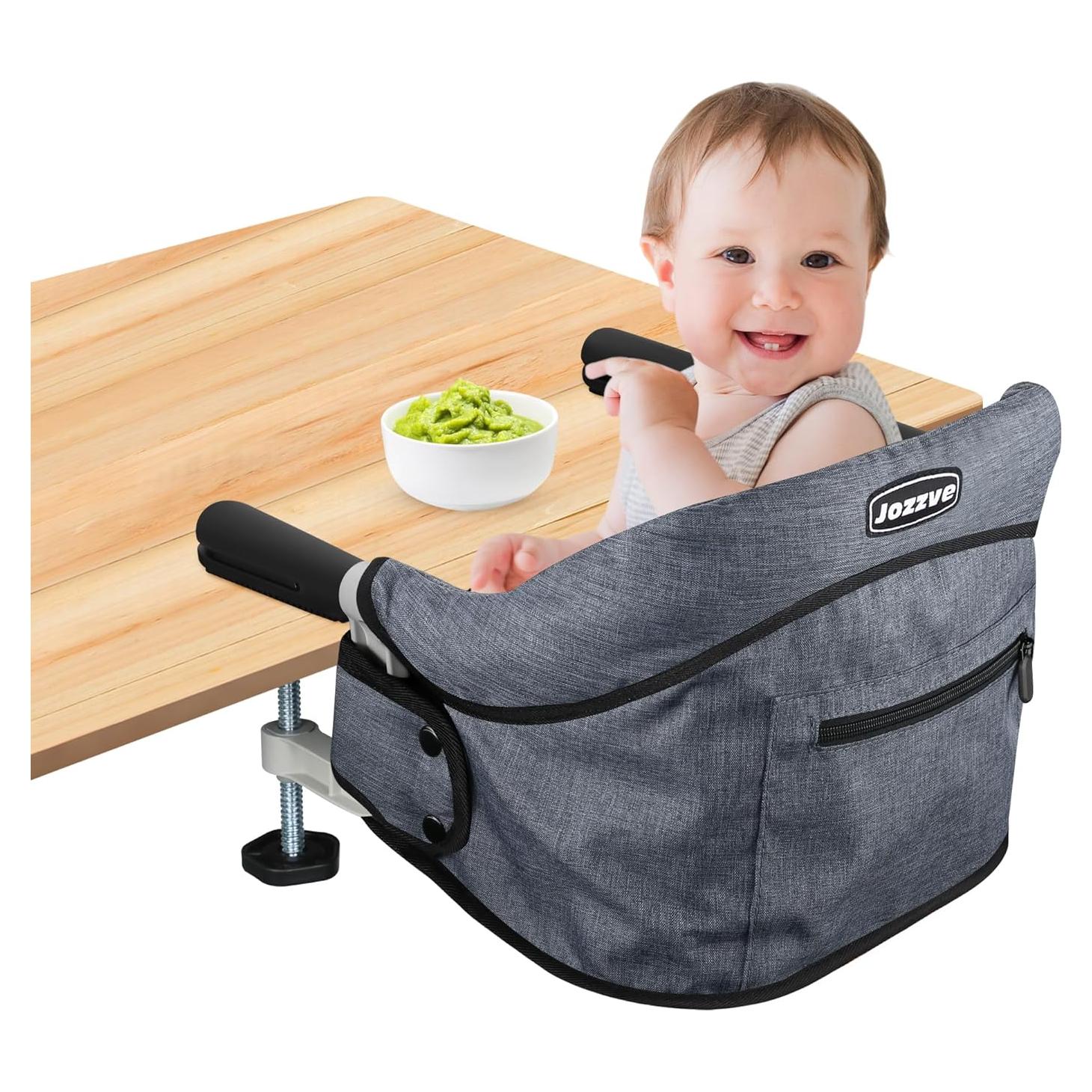 Silla Alta Clip On Jozzve Plegable para Bebé Gris 1.59 kg