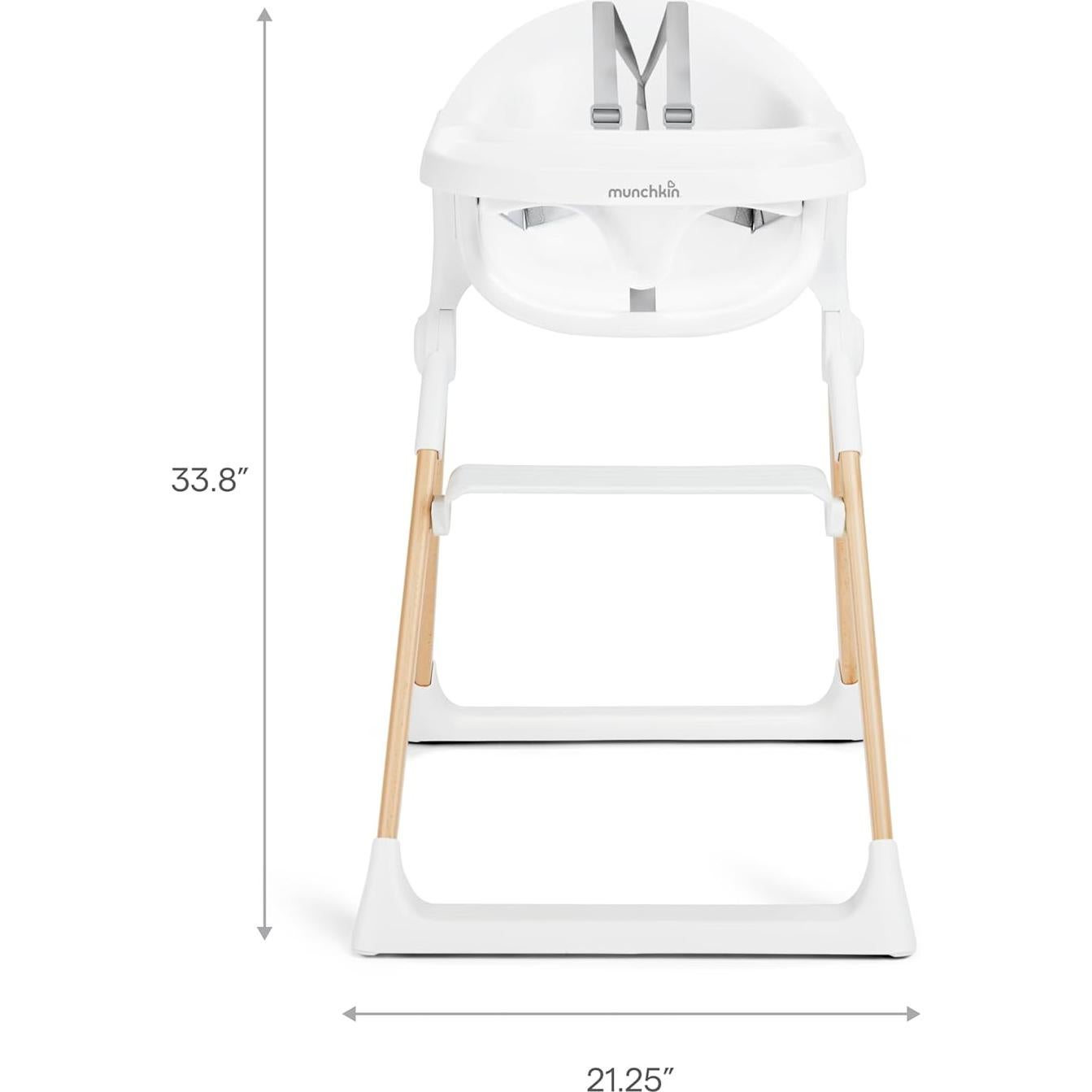 Silla Alta Plegable Munchkin para Bebés Blanca con Madera