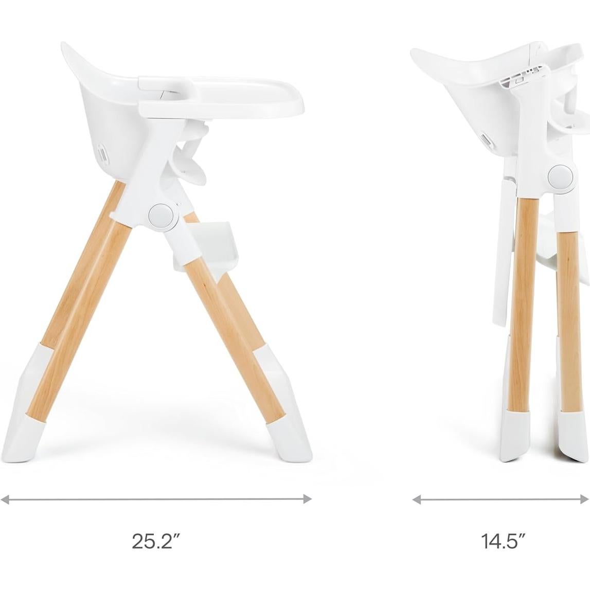 Silla Alta Plegable Munchkin para Bebés Blanca con Madera