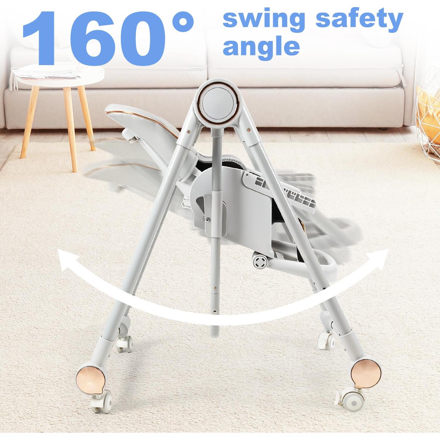 Silla Alta Multifuncional para Bebés Gris Oscuro - Ajustable 8 Alturas