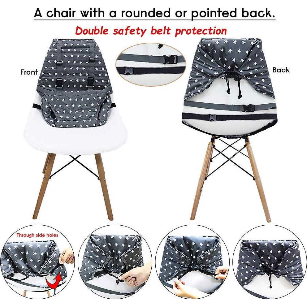 Silla Alta Portátil MINGRI para Bebés con Arnés de Seguridad